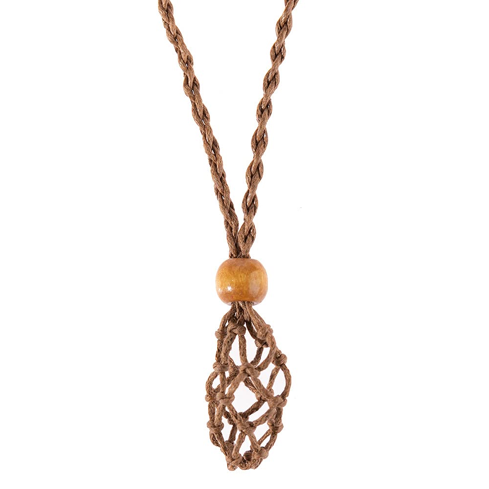 Adjustable DIY Necklace Cord Holder for Stones & Crystals - Empty Pendant Stone Holder for Jewelry Making, Weaving & Crafting - Perfect for Custom Crystal Necklaces, Healing Stones & Boho Jewelry Designs