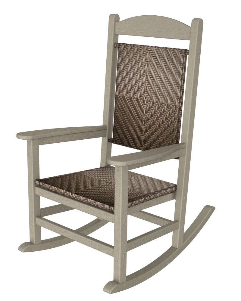 POLYWOOD Presidential Woven Rocker - All-Weather Outdoor Rocking Chair with UV Protection | Perfect for Patio, Porch, Garden & Poolside Relaxation