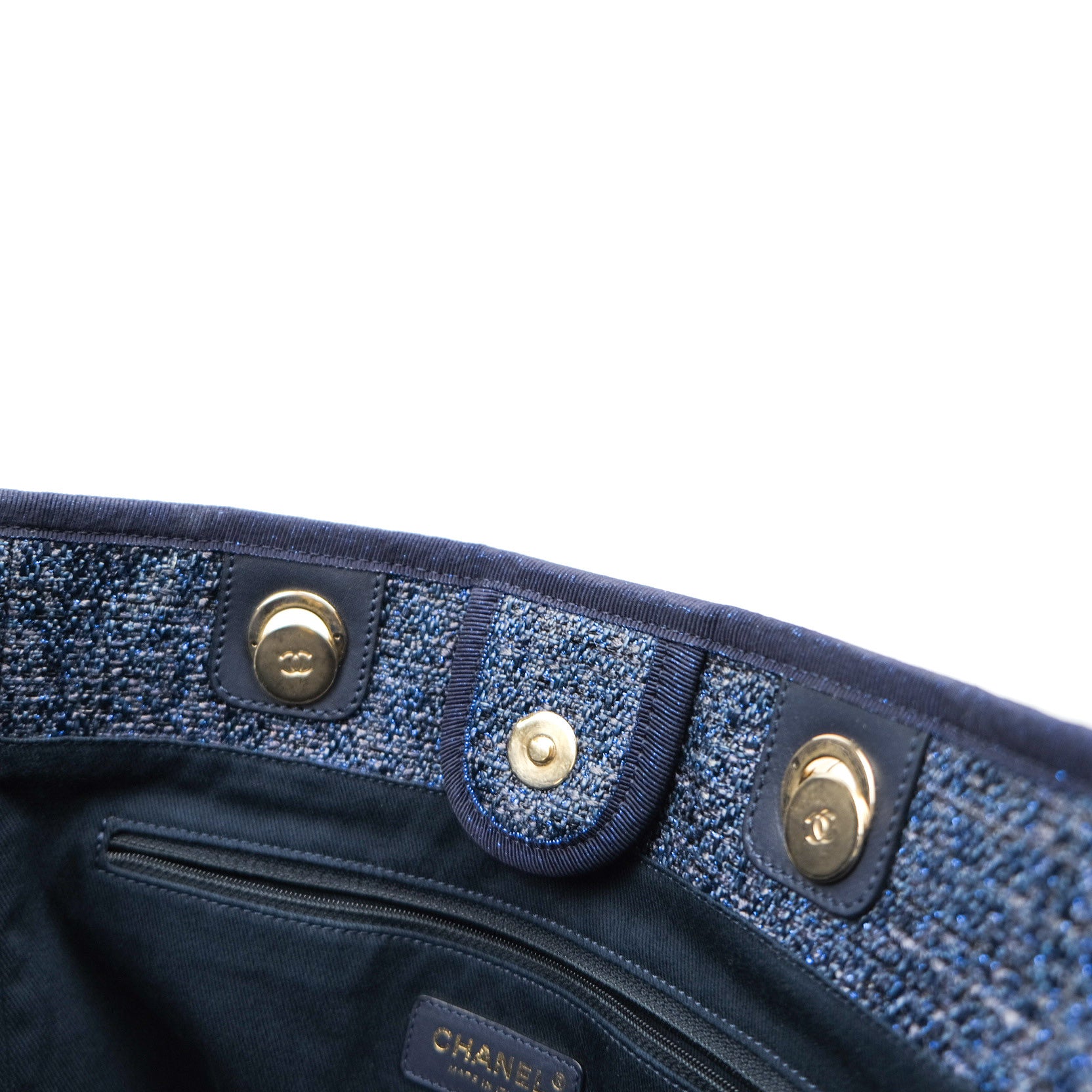 Chanel Navy Blue Canvas Deauville Medium Tote Bag - Luxury Designer Handbag for Women, Perfect for Work, Travel & Everyday Use
