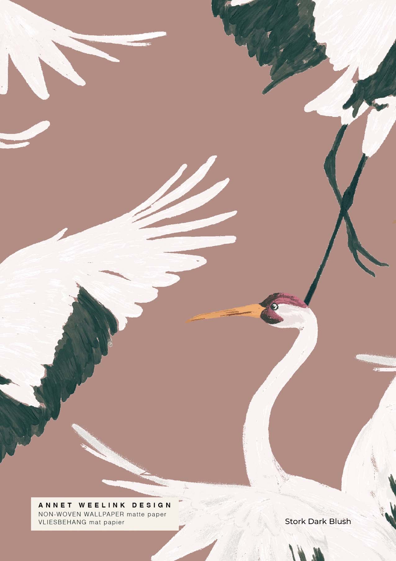 Stork Bird Wallpaper - High-Quality Peel & Stick Wall Decal for Nursery, Kids Room & Home Decor