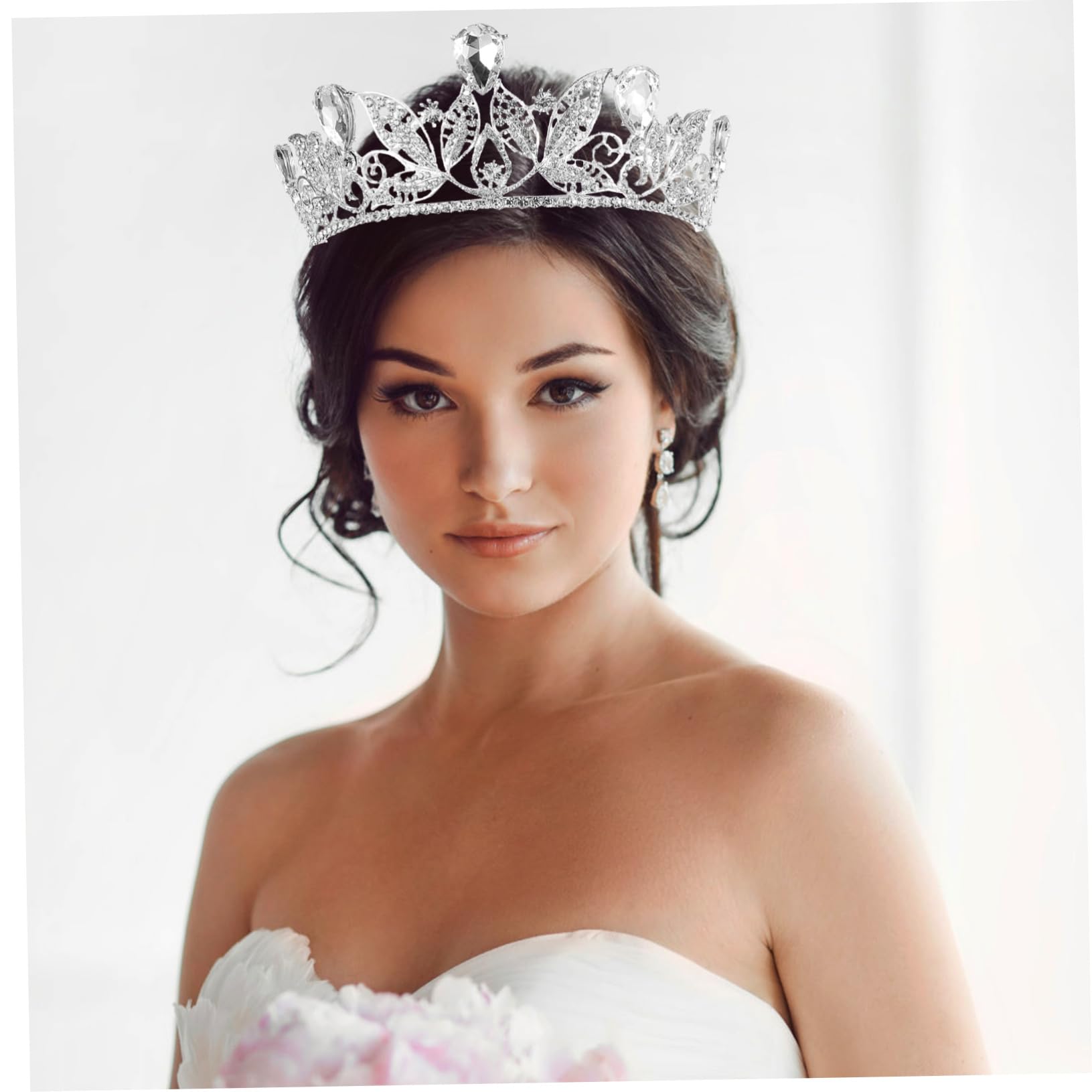 Elegant Wedding Tiara Headpiece for Women - Crystal Silver Bridal Crown, Fairy Princess Hair Accessory for Bride, Bridesmaid, Prom, Quinceañera, Pageant & Special Occasions