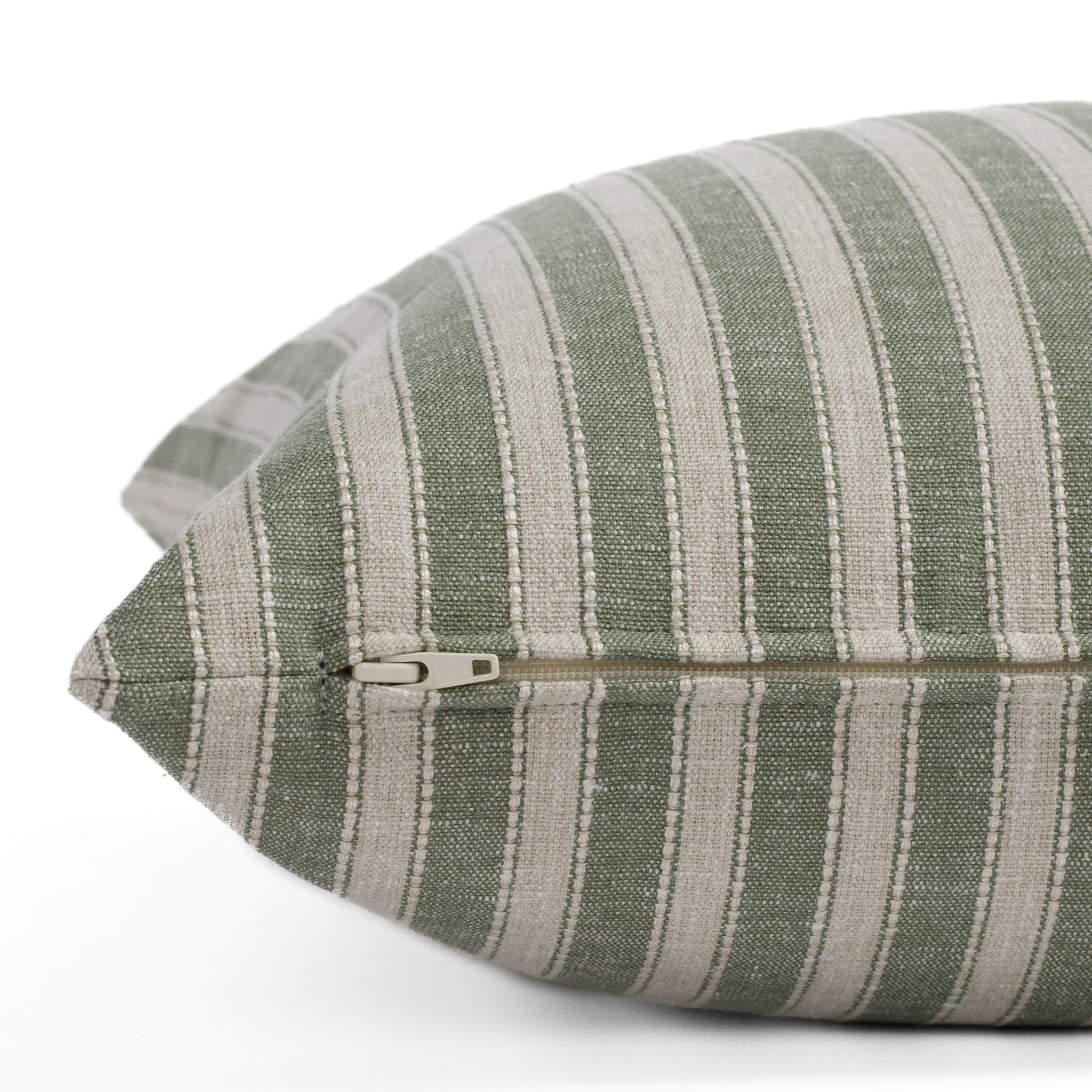 Millcroft Stripe 20x20 Decorative Throw Pillow Cover - Soft Cotton Pine Green Cushion for Sofa, Bed & Home Decor