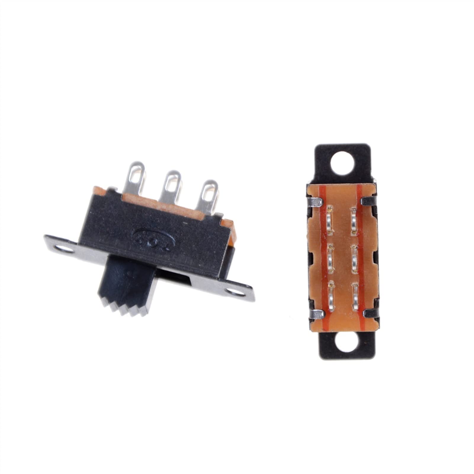 Kigauru 10Pcs DPDT 2P2T Vertical Slide Switch - 6 Pin, 0.5A 50VDC Panel Mount Switch for Electronics Projects, DIY Circuits, and Control Panels