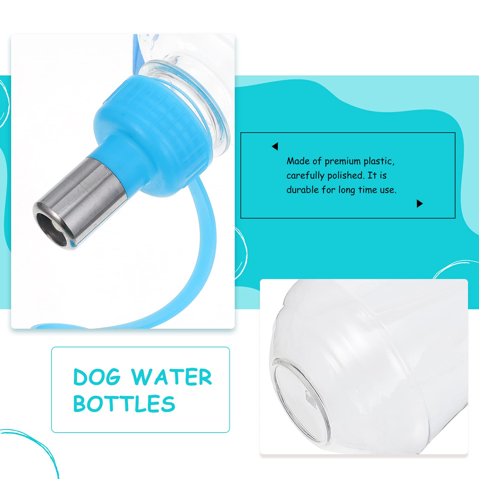 2 Pack Portable Pet Water Bottle with Drinking Spout - Leakproof Travel Dog Water Dispenser for Small Animals, Cats & Dogs - Ideal for Hiking, Walking, Camping & Outdoor Adventures