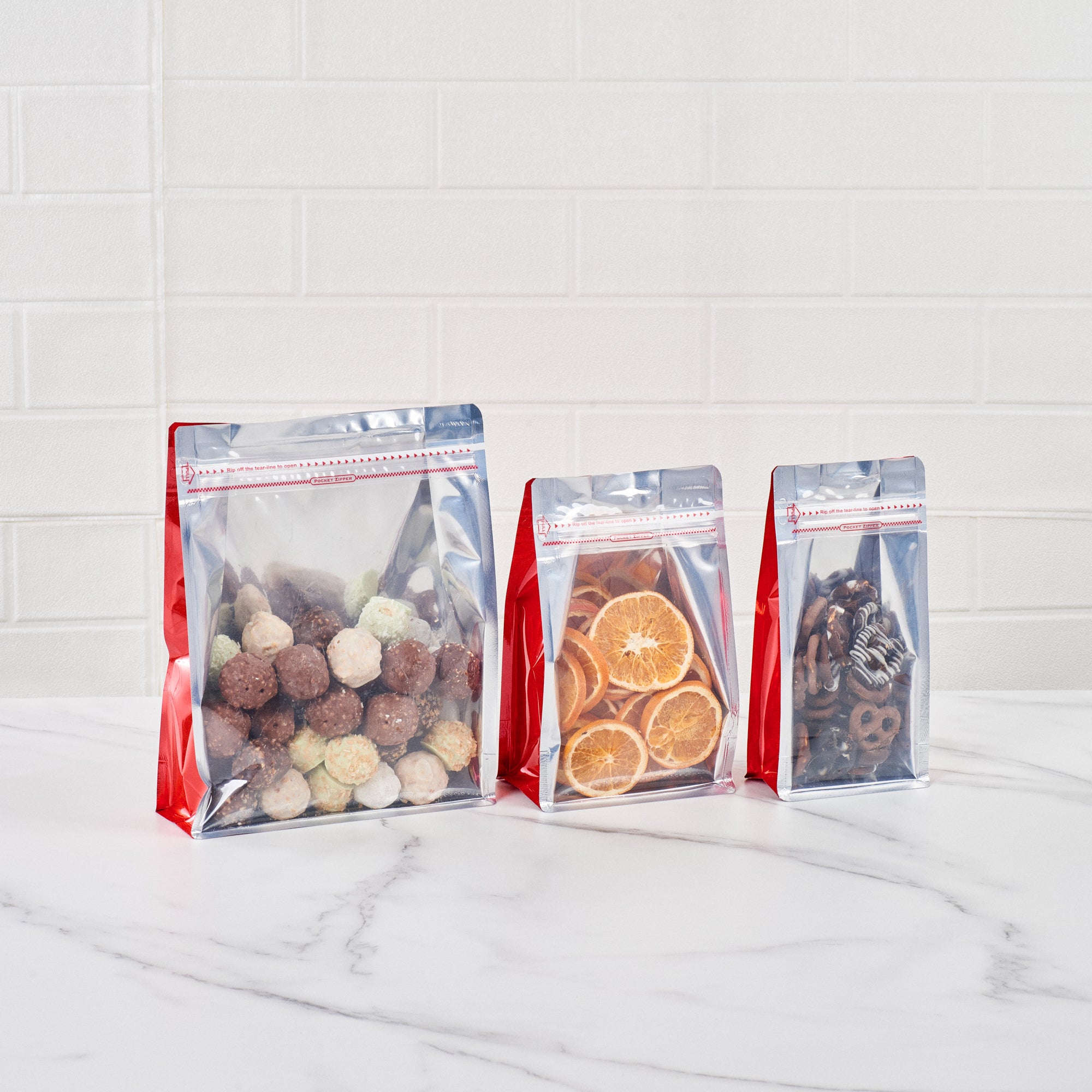 Premium Red Plastic Snack Bags - Large 9.5