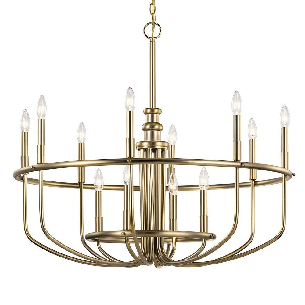12-Light Modern Minimalist Chandelier - Brushed Nickel Finish - Contemporary Ceiling Light Fixture for Dining Room, Living Room & Bedroom