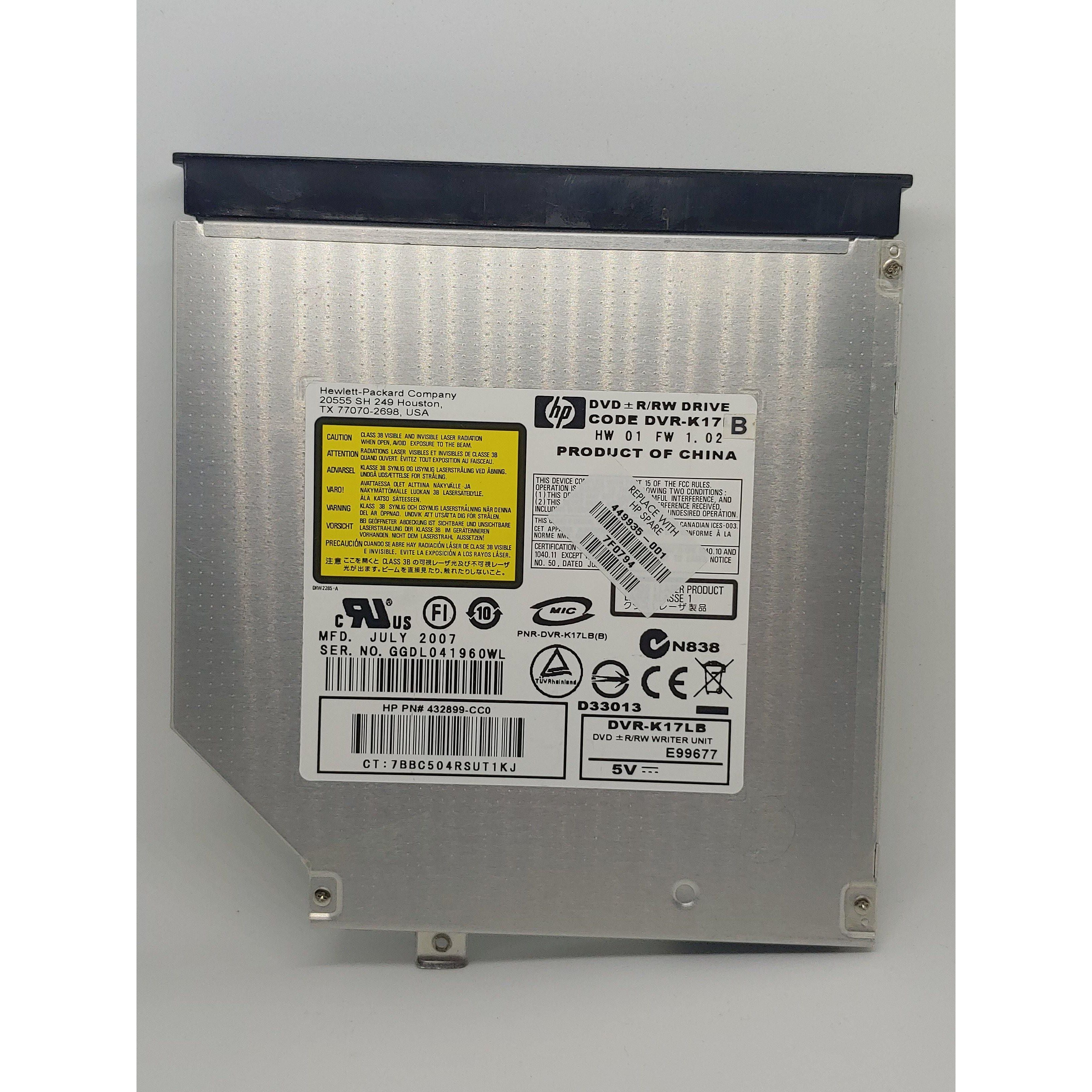 HP DVD±RW DL LightScribe Drive - 432899-001 (CC0 449935) | Pulled from Working Laptop | Perfect for PC Upgrades, Data Backup & Media Creation