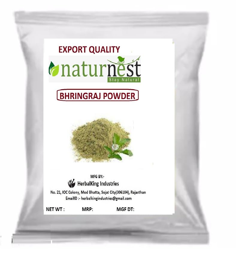 Naturenest 100% Pure Natural Bhringraj Powder for Hair Growth & Scalp Care - 3.5oz (100g) | Ayurvedic Herbal Treatment for Thicker Hair, Dandruff Relief & Healthy Scalp - Perfect for DIY Hair Masks & Ayurvedic Hair Care Routines