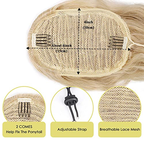 Natural-Looking Synthetic Drawstring Ponytail Hair Extension with Body Wave - Perfect for Daily Wear, Cosplay & Special Occasions