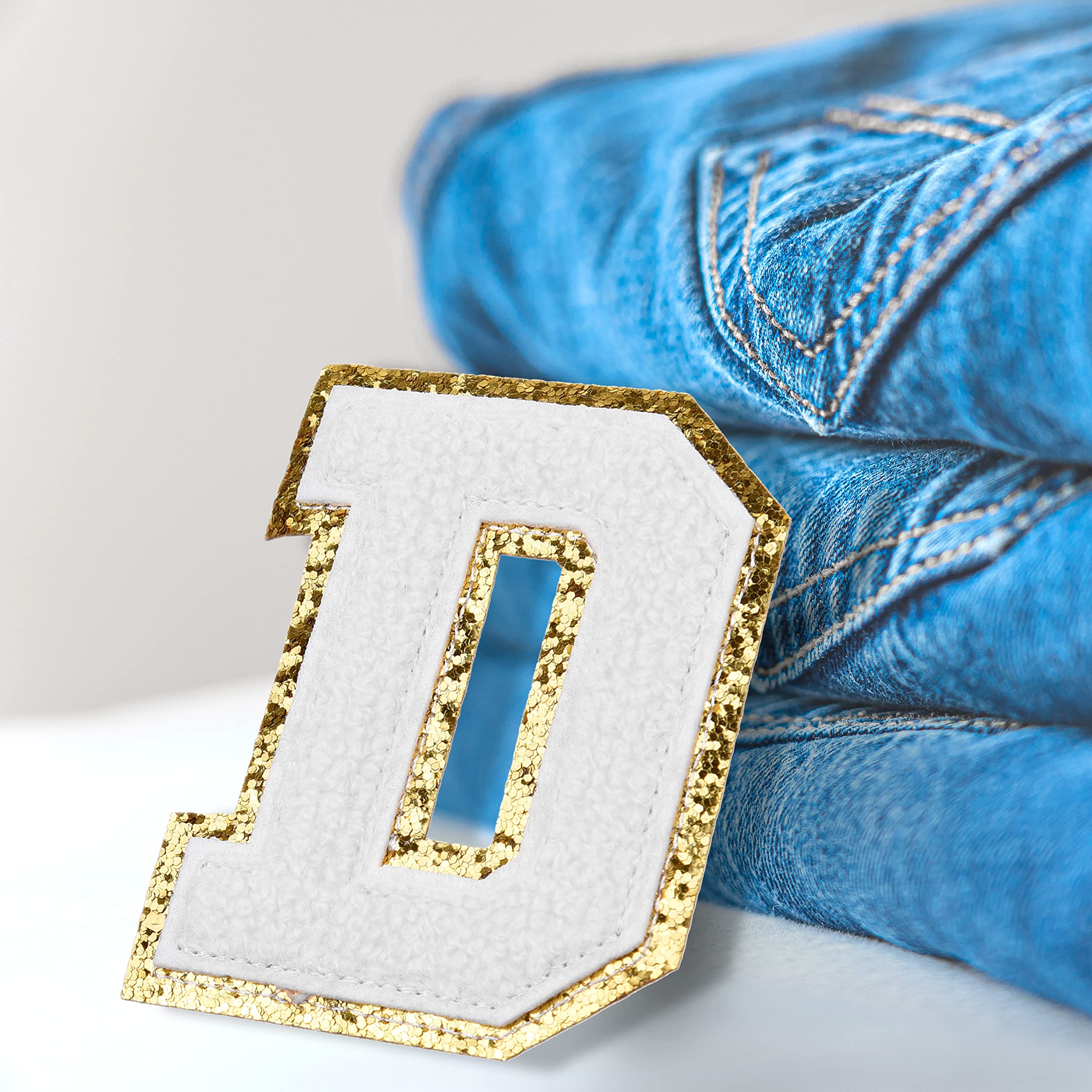 Kare & Kind Iron On Letter Patches - A-Z Alphabet Chenille Embroidered Patches for Clothing, Shirts, Uniforms, Jackets, Bags & Hats - DIY Sewing & Crafting Supplies - Perfect for Customizing Apparel, School Uniforms, Fashion Accessories & Handmade Gifts