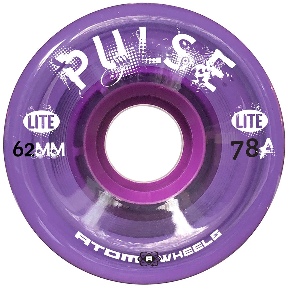 Atom Pulse Lite 62mm Quad Wheels 4-Pack - High Performance Skateboard Wheels for Smooth Riding on Streets & Parks