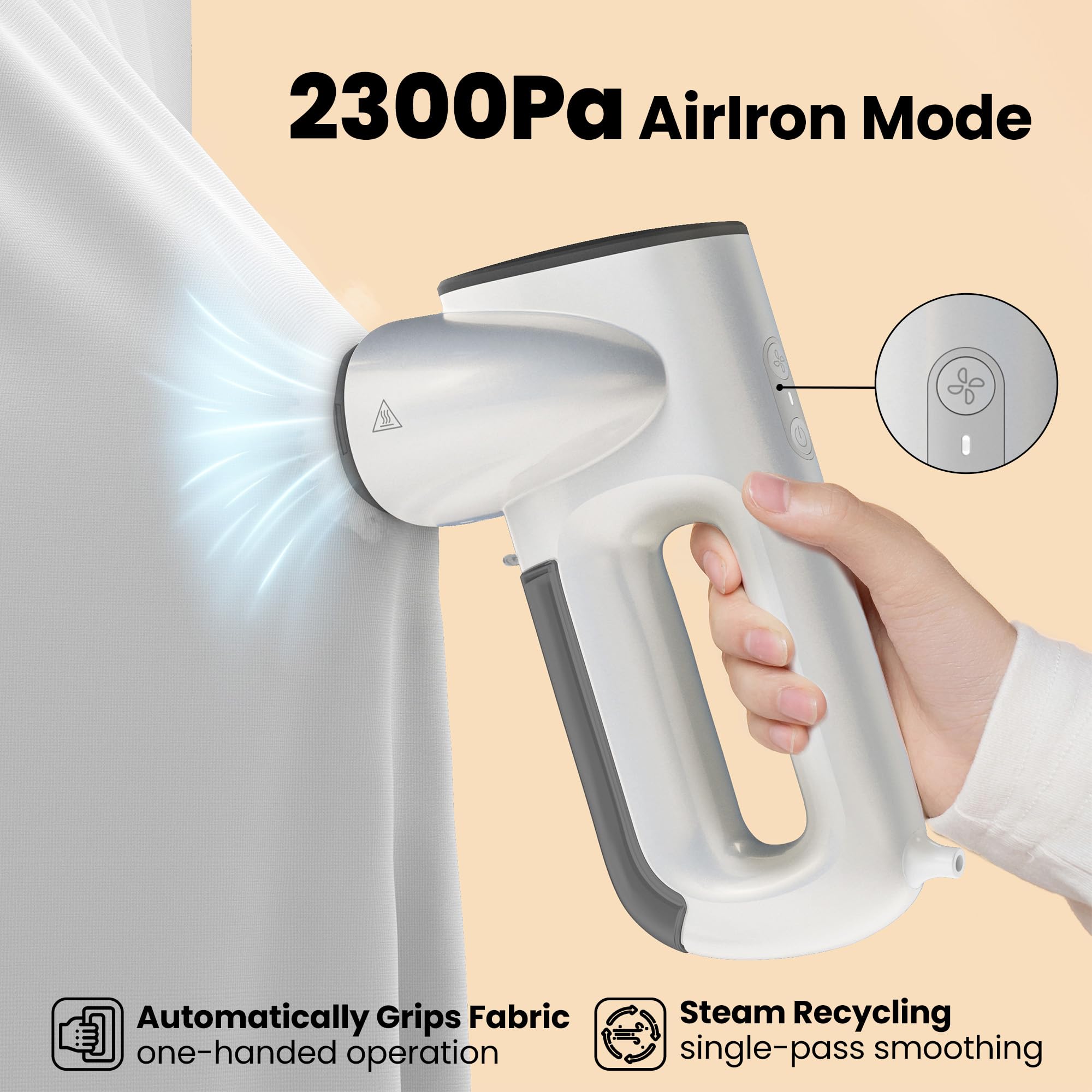 Neakasa Magic 1 Vacuum Steamer - 2300Pa Powerful Handheld Travel Garment Steamer & Iron 2-in-1 for Wrinkle-Free Clothes | Perfect for Travel, Business Trips & Home Use