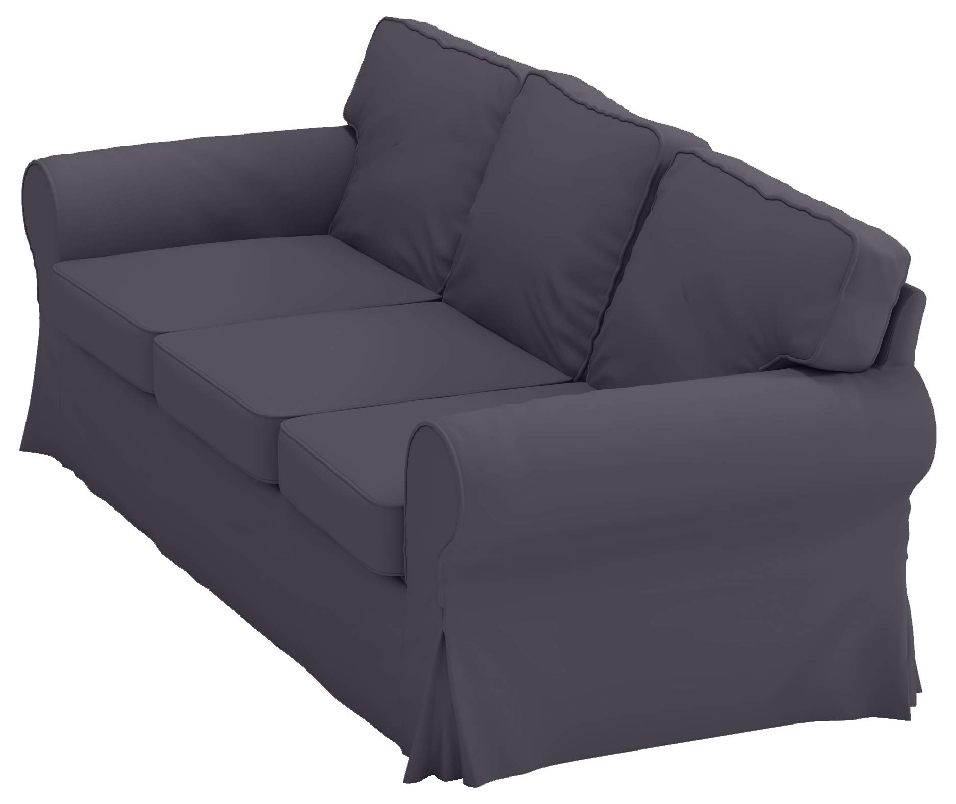 Heavy Cotton Ektorp 3-Seat Sofa Cover Replacement for IKEA Ektorp Sofa - Dark Gray Sofa Slipcover | Durable, Washable Furniture Protector for Living Room, Family Room & Home Decor