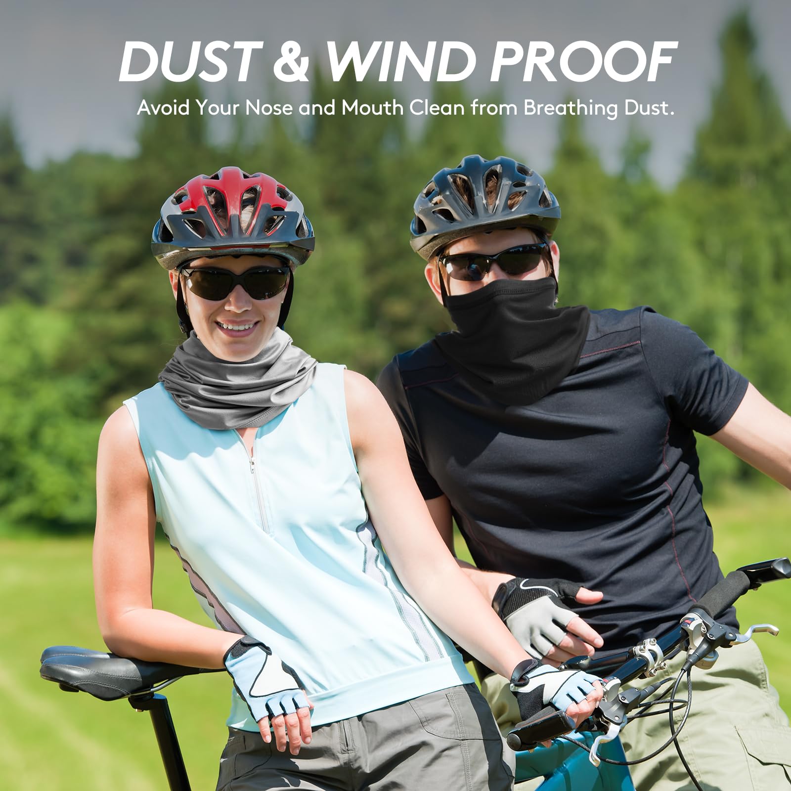 6 Pack Cooling Neck Gaiter Bandana Face Mask - Breathable Ski Neck Scarf & Balaclava for Outdoor Sports, Hiking, Cycling, and Winter Activities