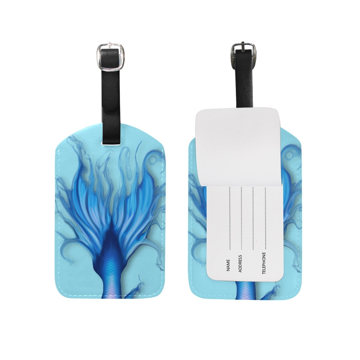 ZOEO Royal Blue Mermaid Tail Luggage Tags (2-Pack) - Durable Suitcase ID Tags for Women & Girls - Perfect for Travel, Airports, and Cruise Vacations