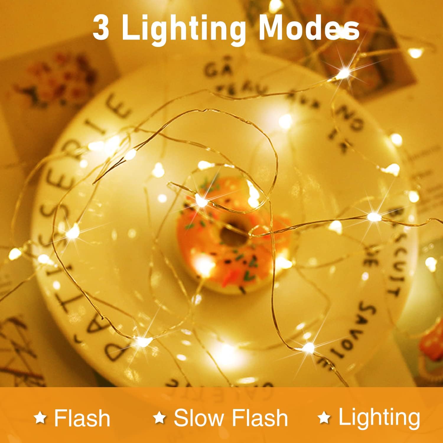 12 Pack 3 Modes LED Fairy Lights Battery Operated - 2M 20LED Mini String Lights with Silver Wire, IP65 Waterproof for Indoor Outdoor Use - Perfect for Jars, Christmas Decorations, Party Lighting, Bedroom Ambiance, Wedding, Garden and Home Decor