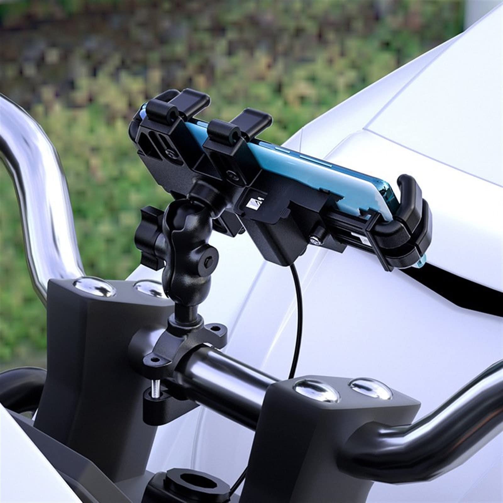TSTS Motorcycle Phone Mount - Aluminum Alloy 360° Rotating Bike Phone Holder for iPhone & Android - Perfect for Motorcycle, Bicycle, Scooter & Outdoor Adventures
