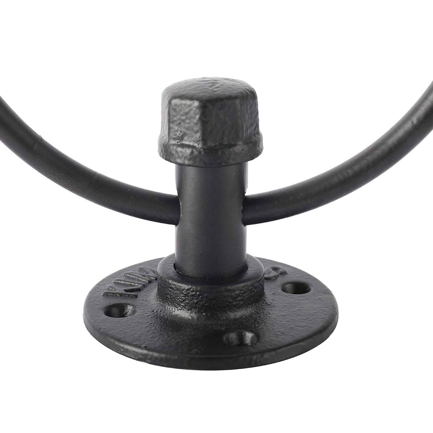 Black Metal Wall Mounted Towel Ring - Farmhouse Style for Bathroom & Kitchen