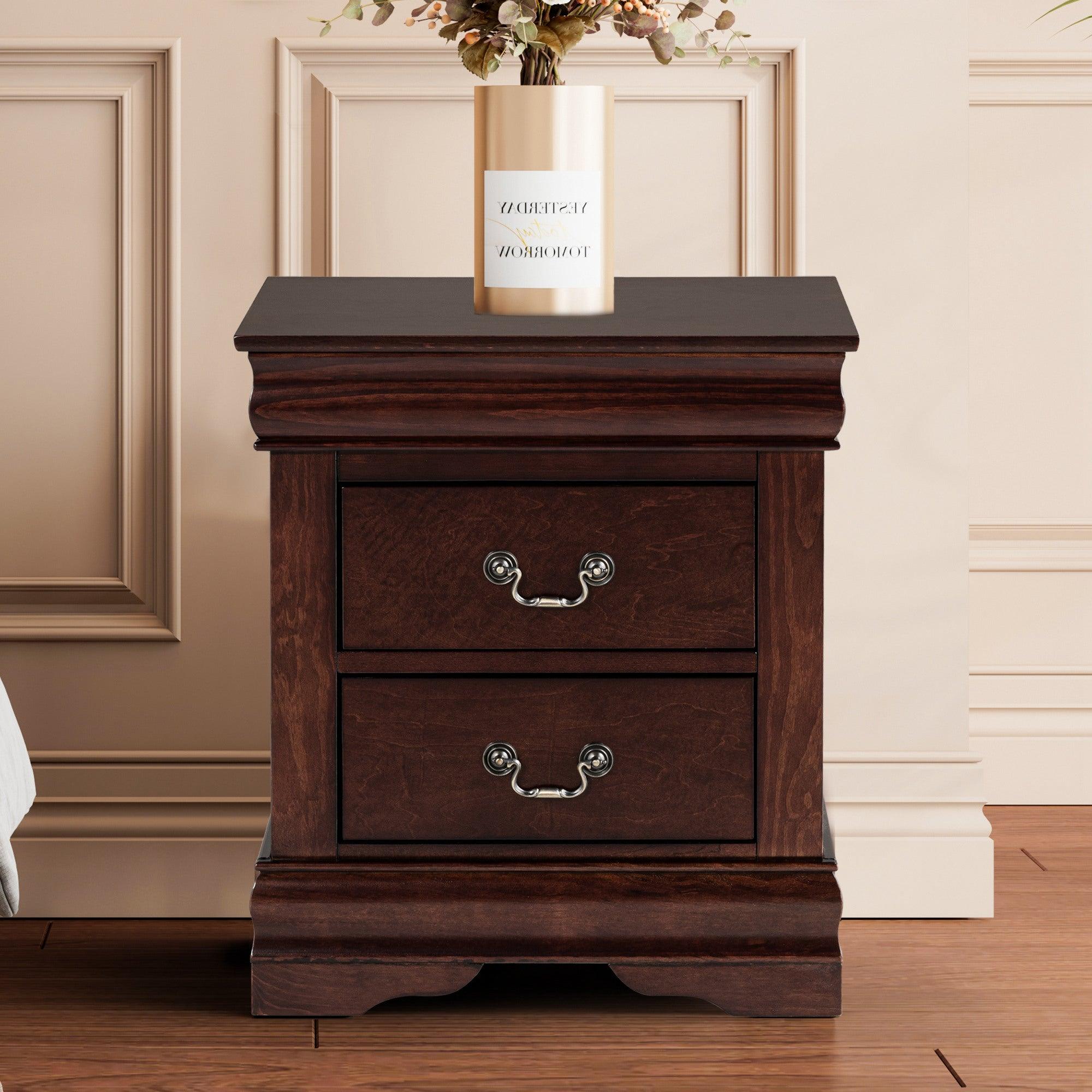 Louis Philippe Night Stand by Furniture of America - Elegant Bedside Table for Bedroom Decor, Storage & Organization