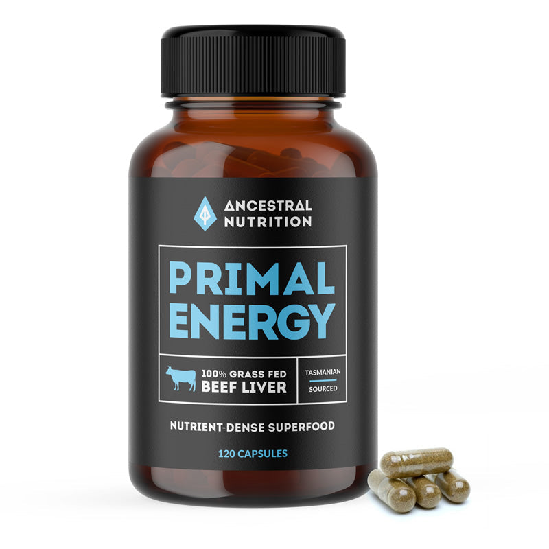 Ancestral Nutrition Primal Energy Beef Liver Supplement - Grass Fed, Freeze Dried, Rich in Iron & B12 - Boost Energy & Support Immune System - Perfect for Keto, Paleo & Low Carb Diets