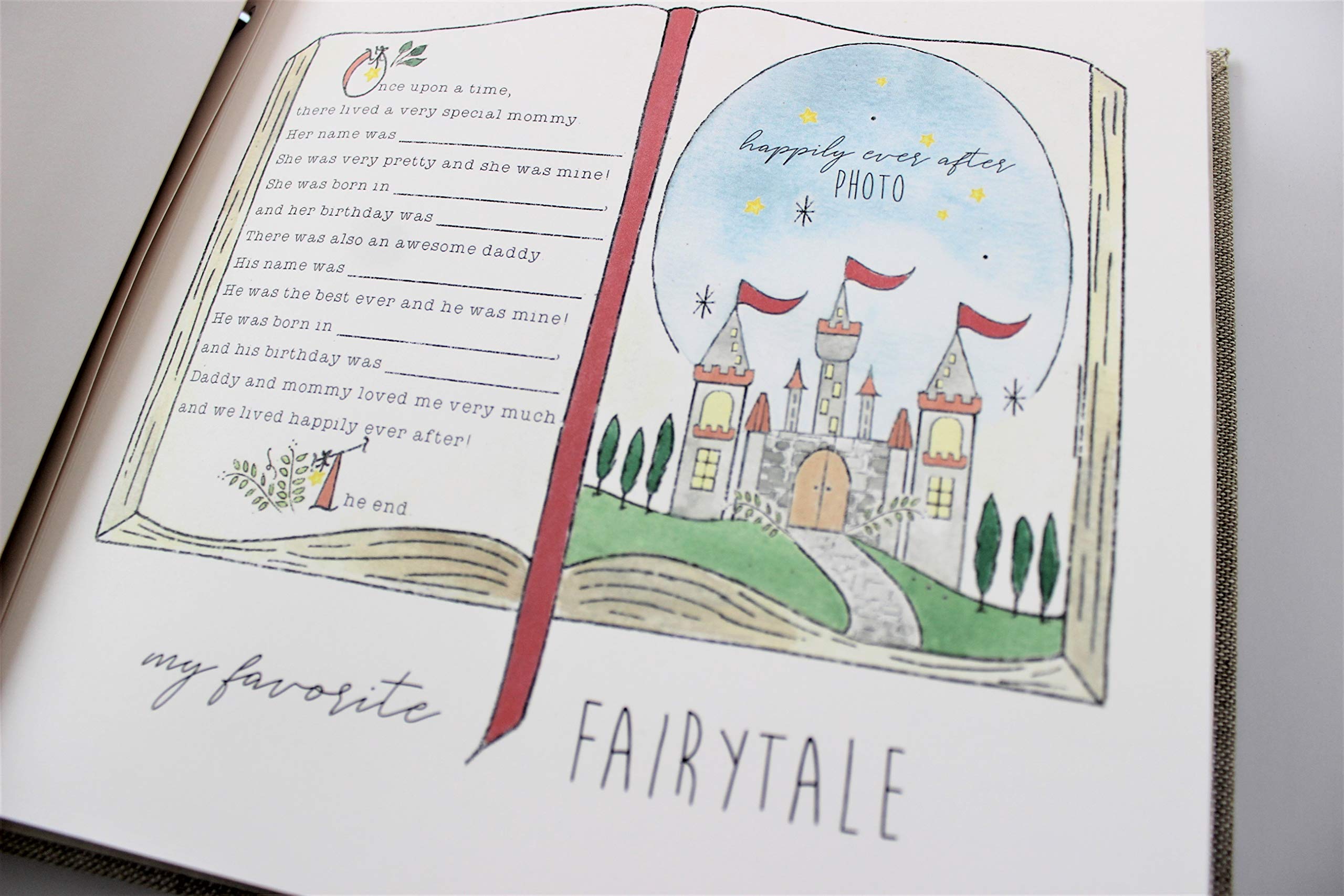 Beautiful Baby Memory Book Keepsake - Unisex Baby Journal & Photo Album with Hot Air Balloon Animals Design | Perfect for Newborn Gifts, Christening Presents & First Year Milestones