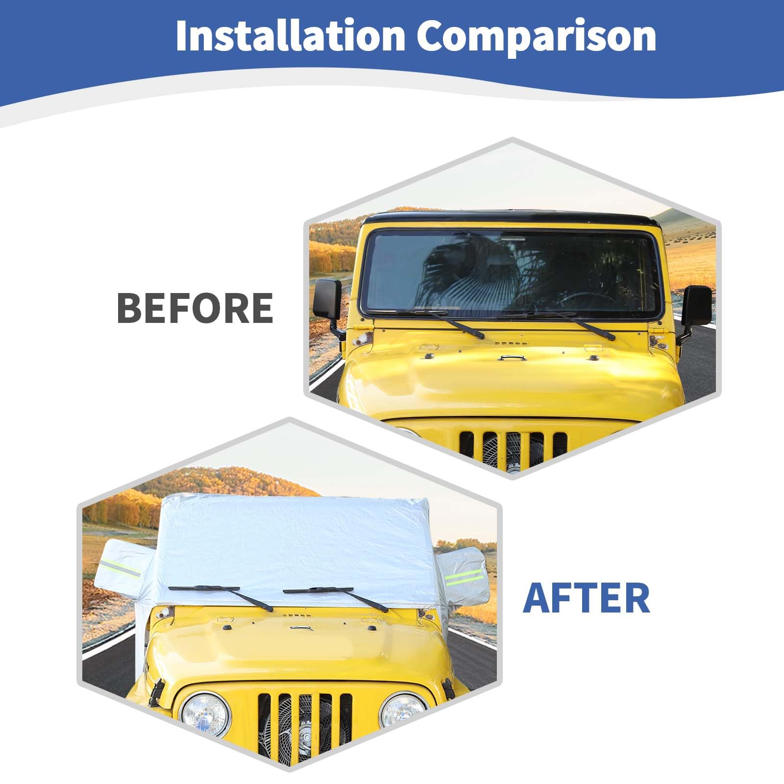 RT-TCZ Waterproof Car Cover for Jeep Wrangler TJ (1997-2006) 2 Door - All-Weather Protection for Outdoor, Indoor & Travel Use
