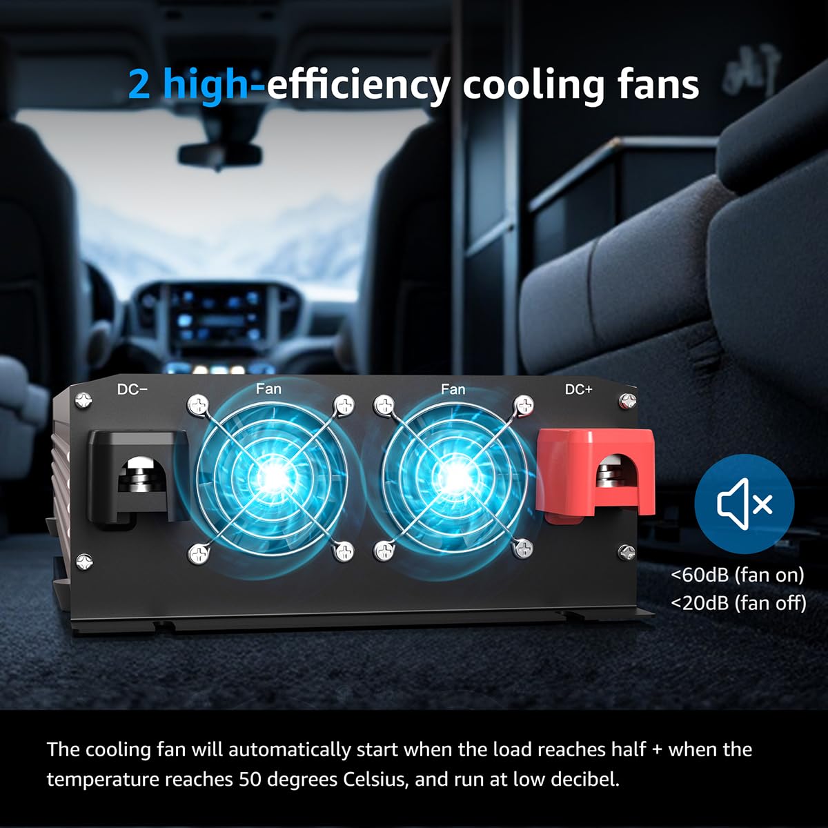 3000W Pure Sine Wave Power Inverter - 12V DC to 120V AC Converter with 6000W Peak, Remote Control, LED Display, 2 USB Ports & 3 AC Outlets - for RV, Solar System, Home Backup Power & Outdoor Use