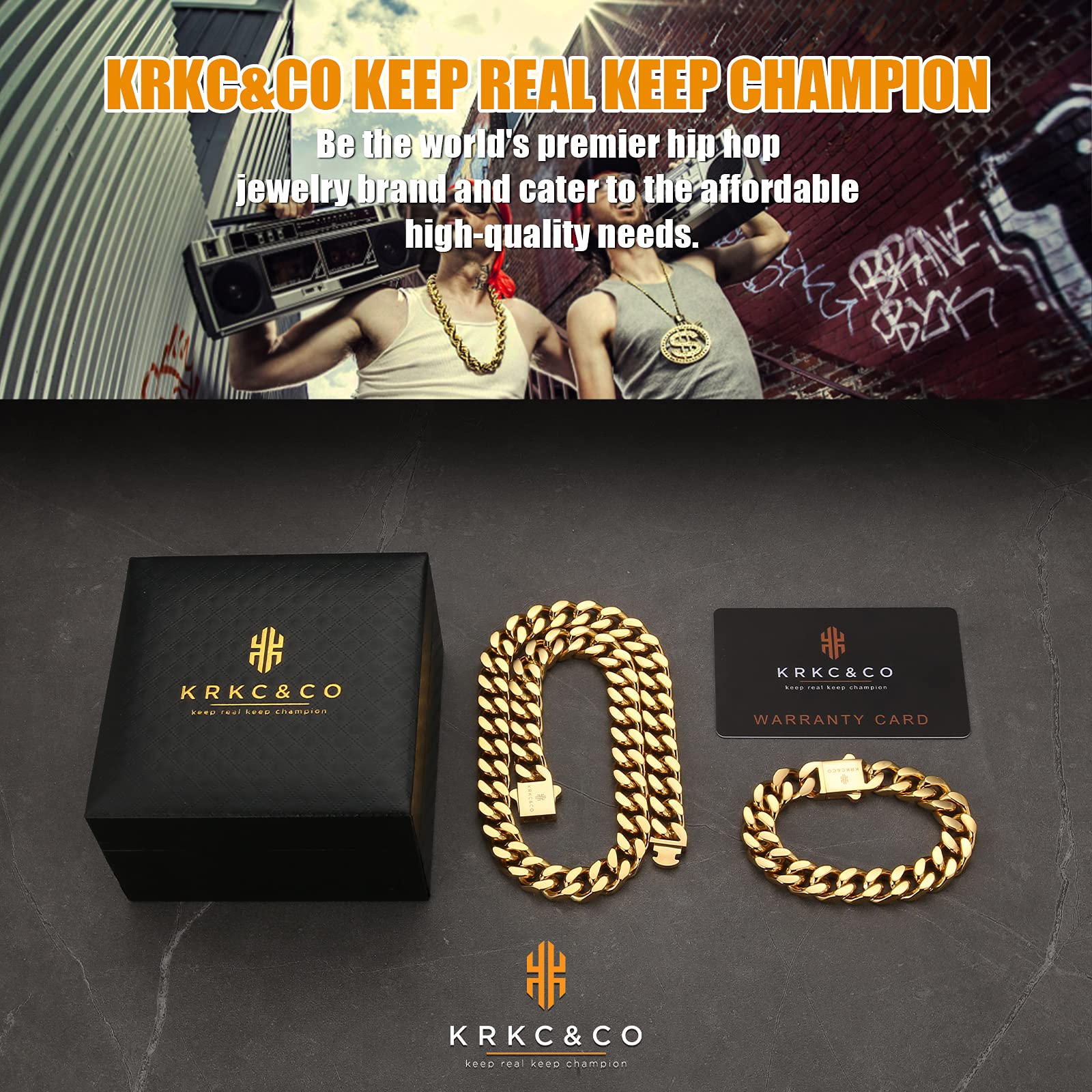 18K Gold Plated 12mm Cuban Link Chain for Men - Iced Out Hip Hop Necklace & Bracelet Set, Durable No Tarnish Streetwear Jewelry | Perfect for Gifts, Parties, and Urban Fashion Style