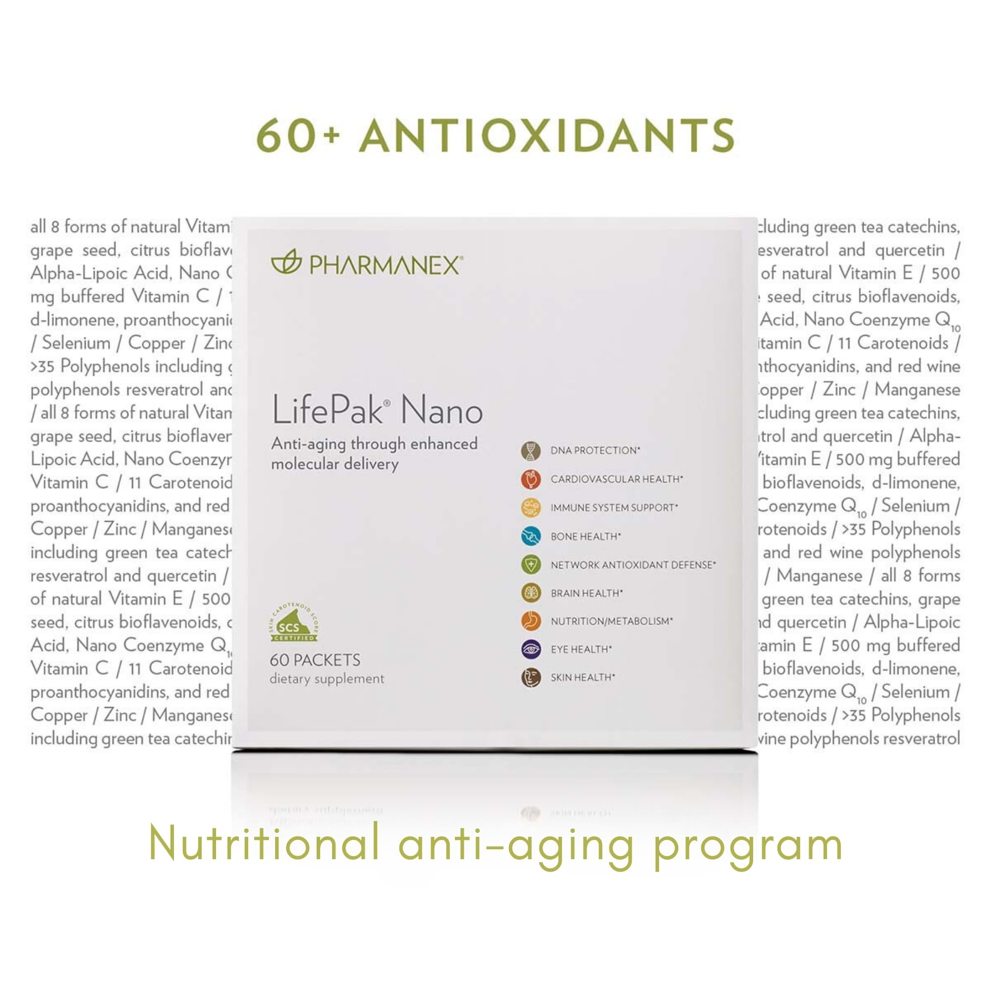Nu Skin Pharmanex LifePak Nano - Premium Multivitamin Supplement with Nanotechnology for Enhanced Absorption | Packed with Vitamins, Antioxidants & Minerals | Supports Immune Health, Energy & Anti-Aging | Ideal for Active Adults & Wellness Enthusiasts