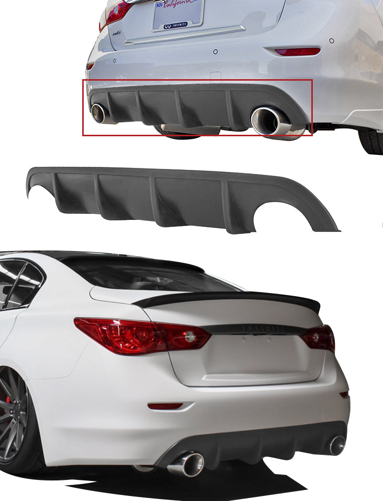 2014-2017 Infiniti Q50 Rear Diffuser Unpainted - KB11222 - Perfect for Car Customization & Performance Upgrades