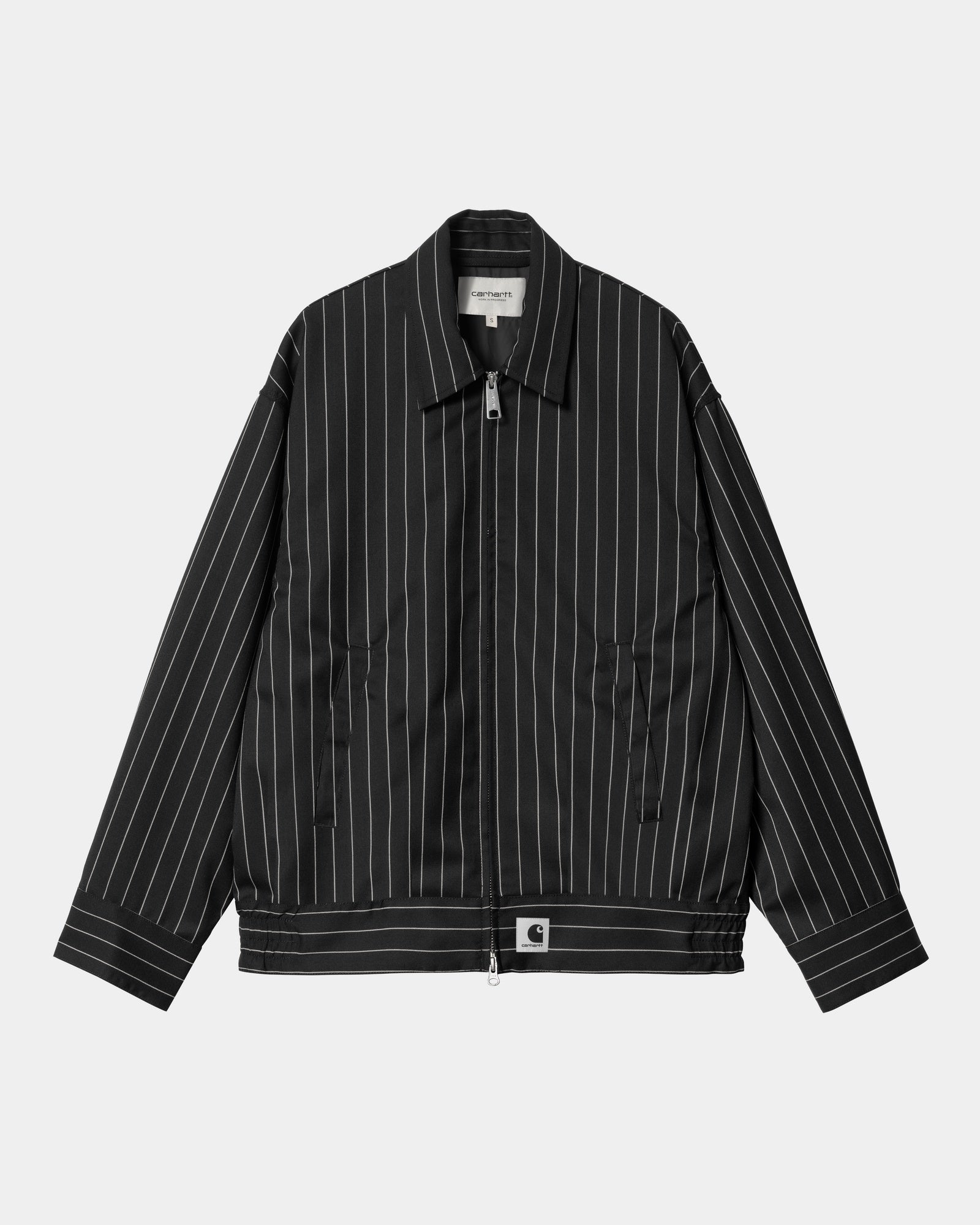Women's Seaton Striped Jacket - Black Wax Coated Waterproof Windbreaker for Outdoor Hiking & Travel