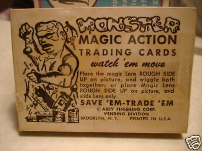 1962 Monster Magic Rare Complete Card Set - Vintage Collectible Trading Cards for Gaming, Collecting & Display