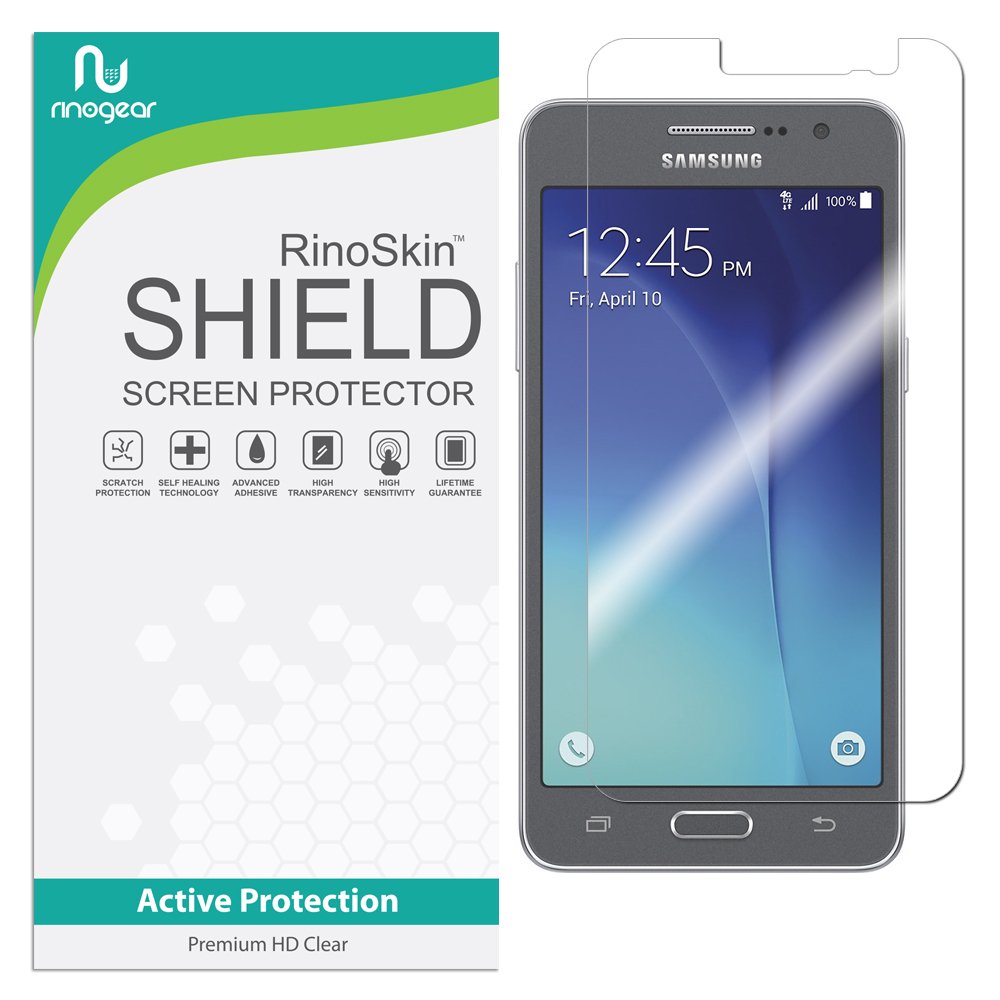 RinoGear Flexible TPU Screen Protector for Samsung Galaxy Grand Prime - Case Friendly, Full Coverage, Clear Film - Perfect for Everyday Use, Work & Travel Protection