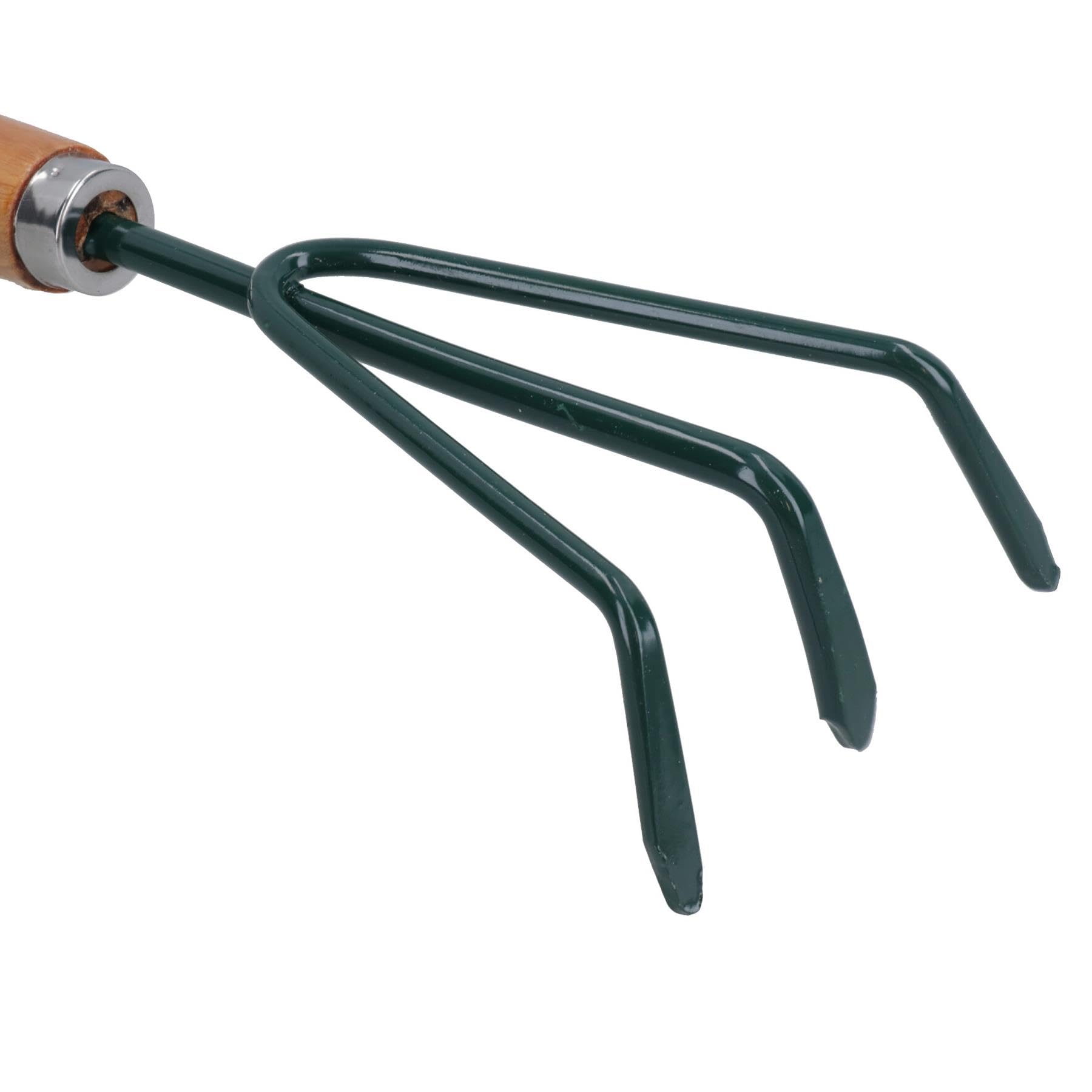 AB Tools 12.6-Inch Garden Hand Rake - Stainless Steel Shrub & Leaf Remover - Ergonomic Gardening Tool for Yard Work, Landscaping, and Lawn Care