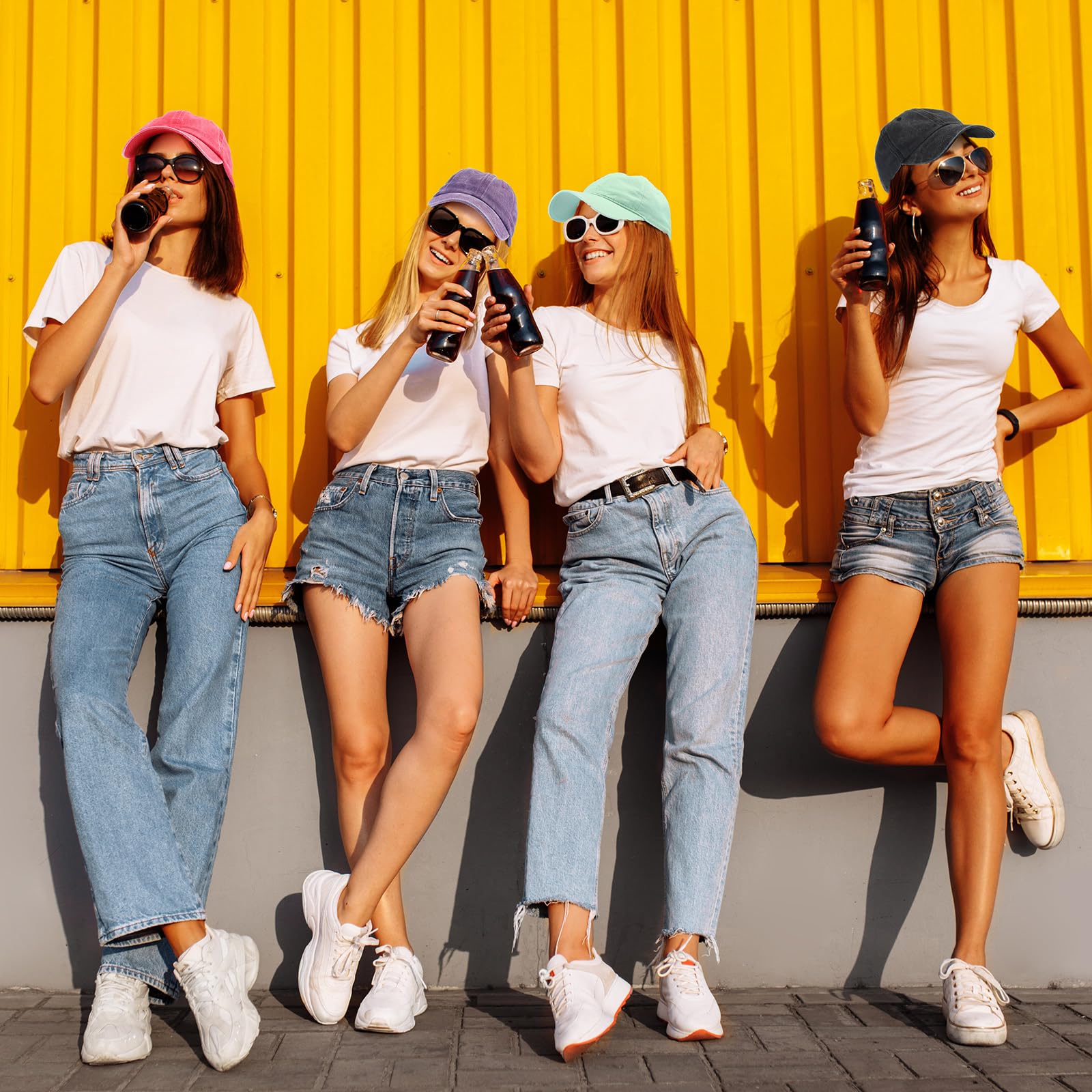 Vintage Washed Denim Baseball Caps - 30 Pack Distressed Adjustable Cotton Dad Hats for Men & Women | Golf, Outdoor, Casual Wear