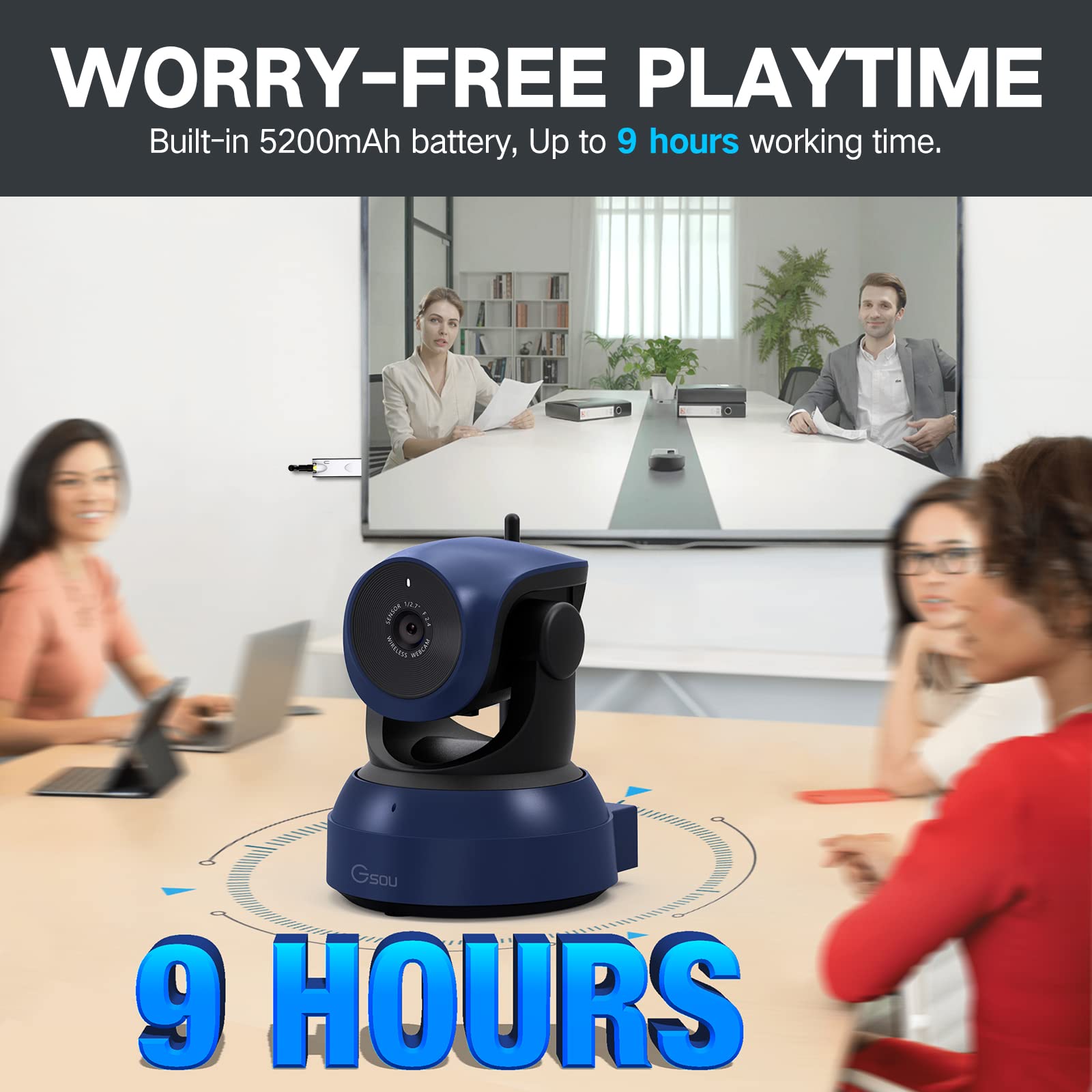 1080P HD Wireless Webcam for PC, Mac, Laptop & MacBook - Plug & Play USB Camera with Adjustable Angle, Tripod Stand - Perfect for Zoom, Skype, Teams Video Calls, Live Streaming & Online Meetings