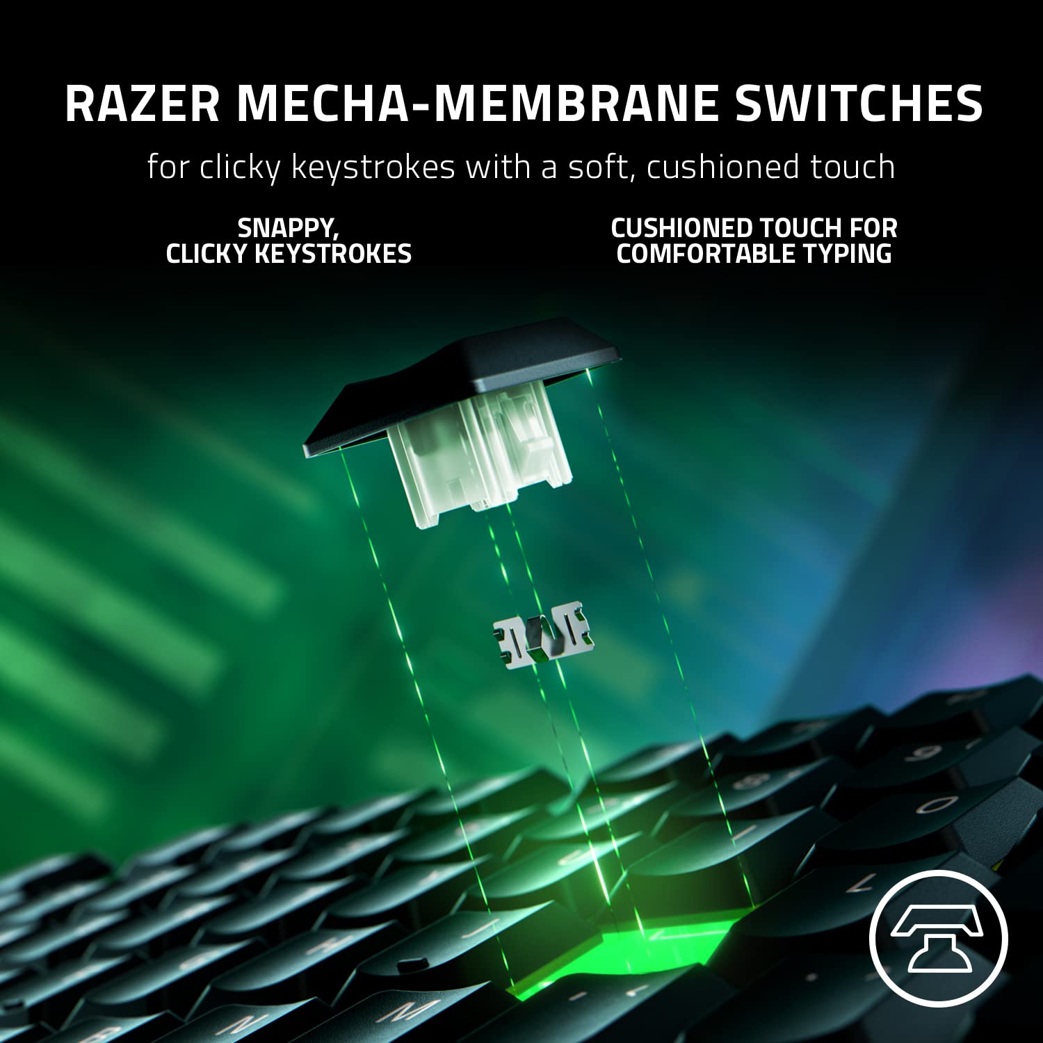 Razer Ornata V3 Low-Profile Mecha-Membrane Gaming Keyboard with Chroma RGB Lighting & Ergonomic Wrist Rest | Hybrid Mecha-Membrane Switch | UK Layout | Black - Perfect for PC Gaming & Office Work