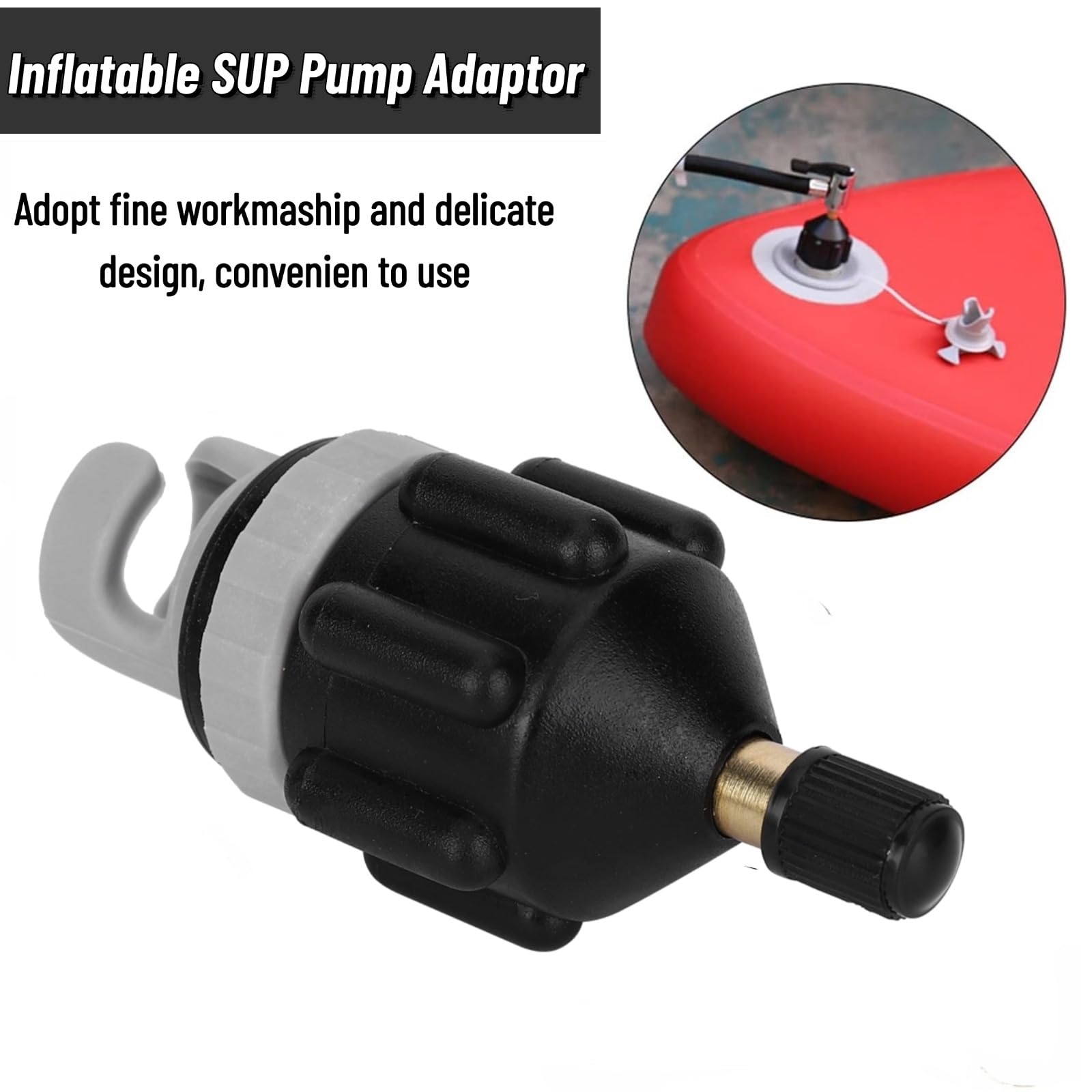 Inflatable Paddle Board Air Nozzle - Rubber Rowing Boat Air Valve & Car Pump Adapter - Universal Inflatable Pump Accessory for SUP, Kayak, Pool Floats & Water Sports Gear