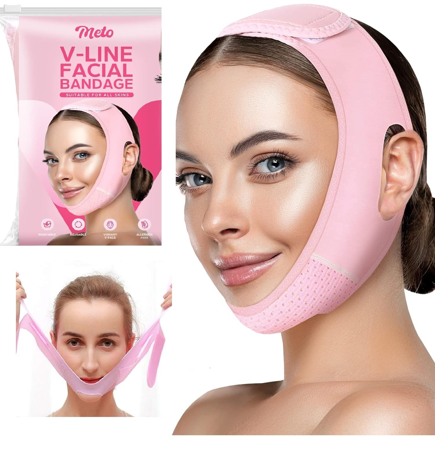 FIDROXIMPERIA V-Line Lifting Chinstrap - Face Slimming Mask for Double Chin Reduction & Jawline Contouring - Anti-Aging Face Tightening Mask for Women & Men - Perfect for Home Spa, Workout & Night Skincare Routine