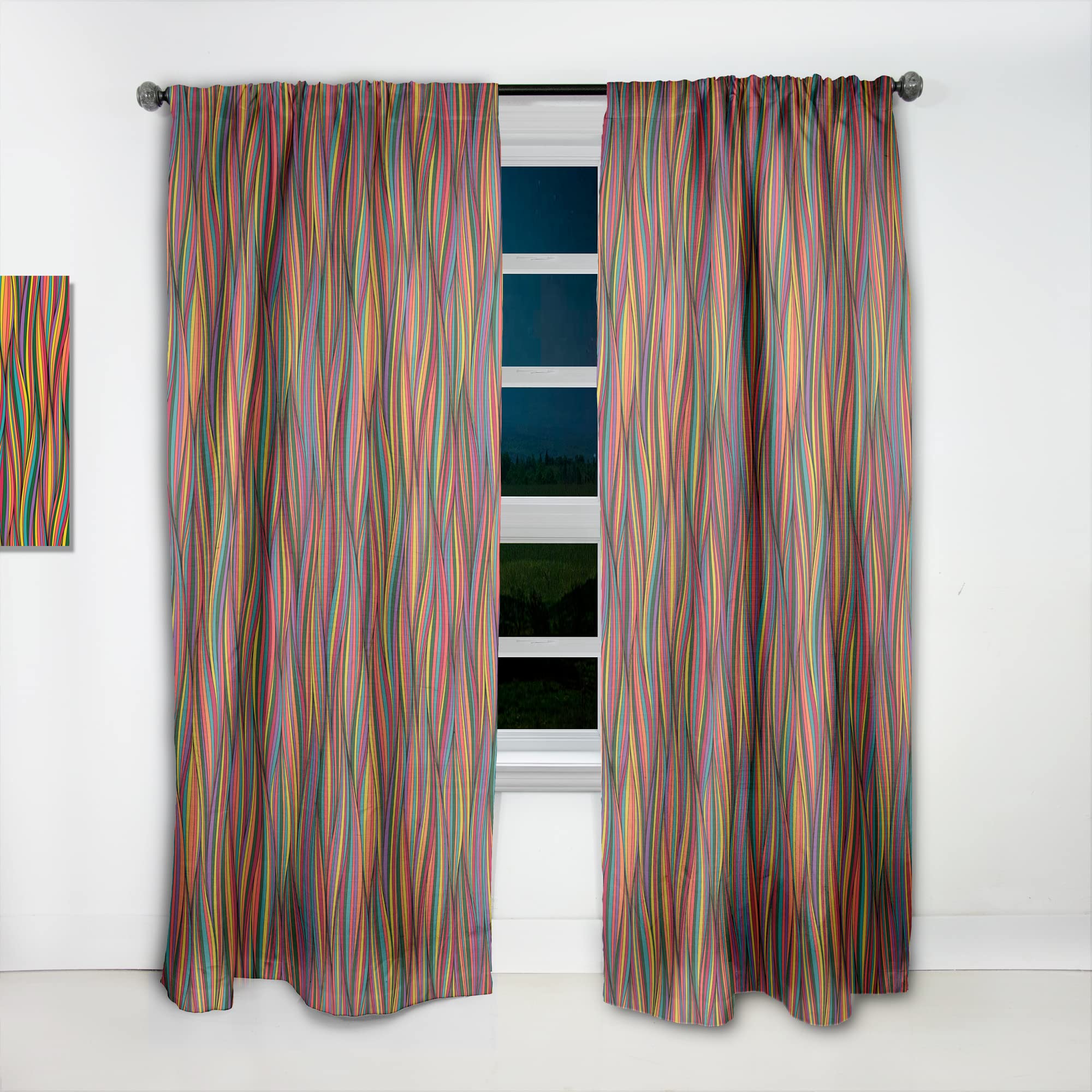 DesignQ 'Gorgeous Wave' Thermal Insulated Curtains - 52x120 Single Panel for Bedroom & Living Room - Elegant Window Drapes for Home Decor, Blackout & Energy Saving
