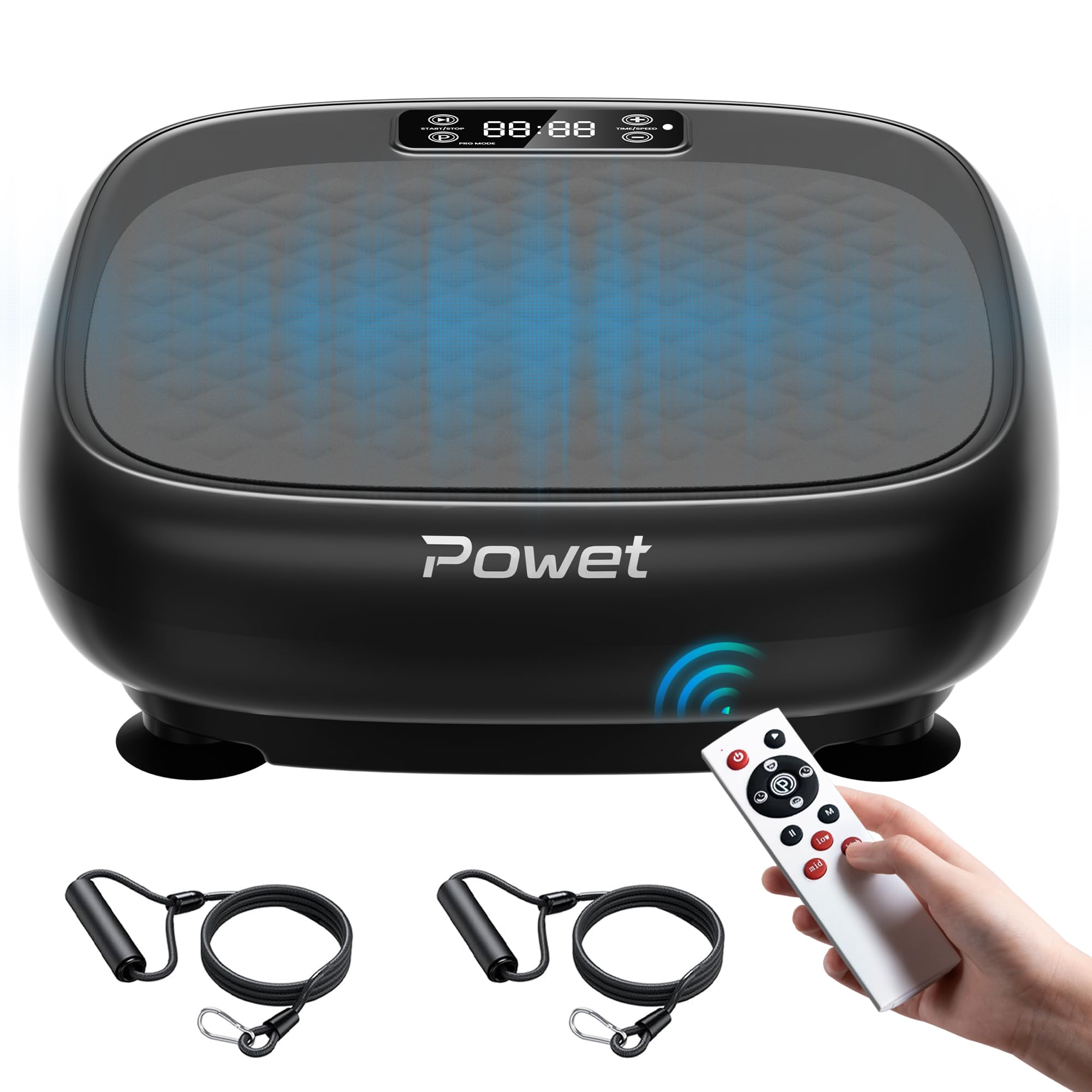 POWET Vibration Plate Exercise Machine - Whole Body Workout Platform with 99 Speed Levels & 5 Modes for Weight Loss, Toning & Lymphatic Drainage | Home Gym Equipment for Fitness & Wellness