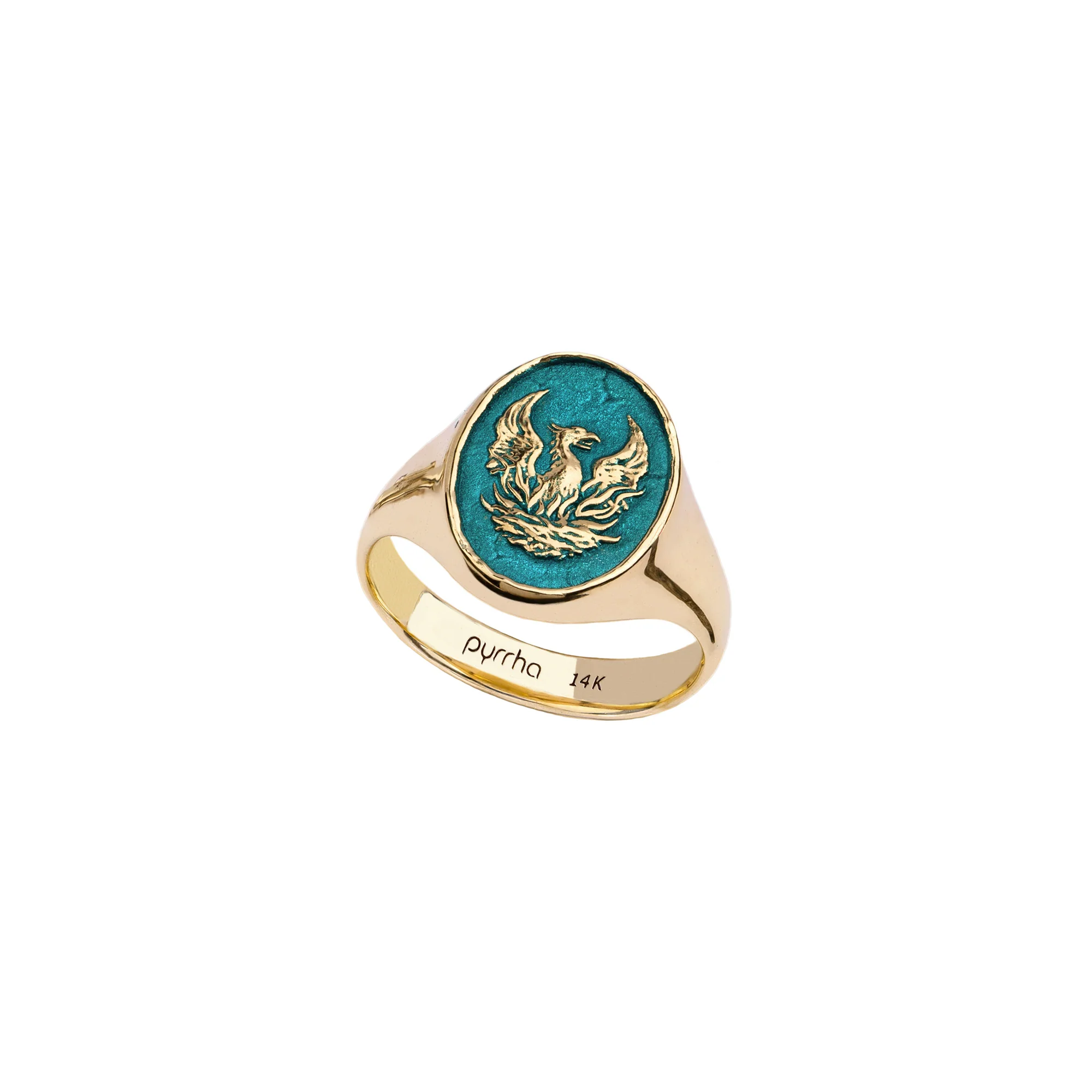 14K Gold Signet Ring - Fire Within True Colors Collection | Elegant Jewelry for Men & Women | Perfect for Weddings, Anniversaries & Special Occasions