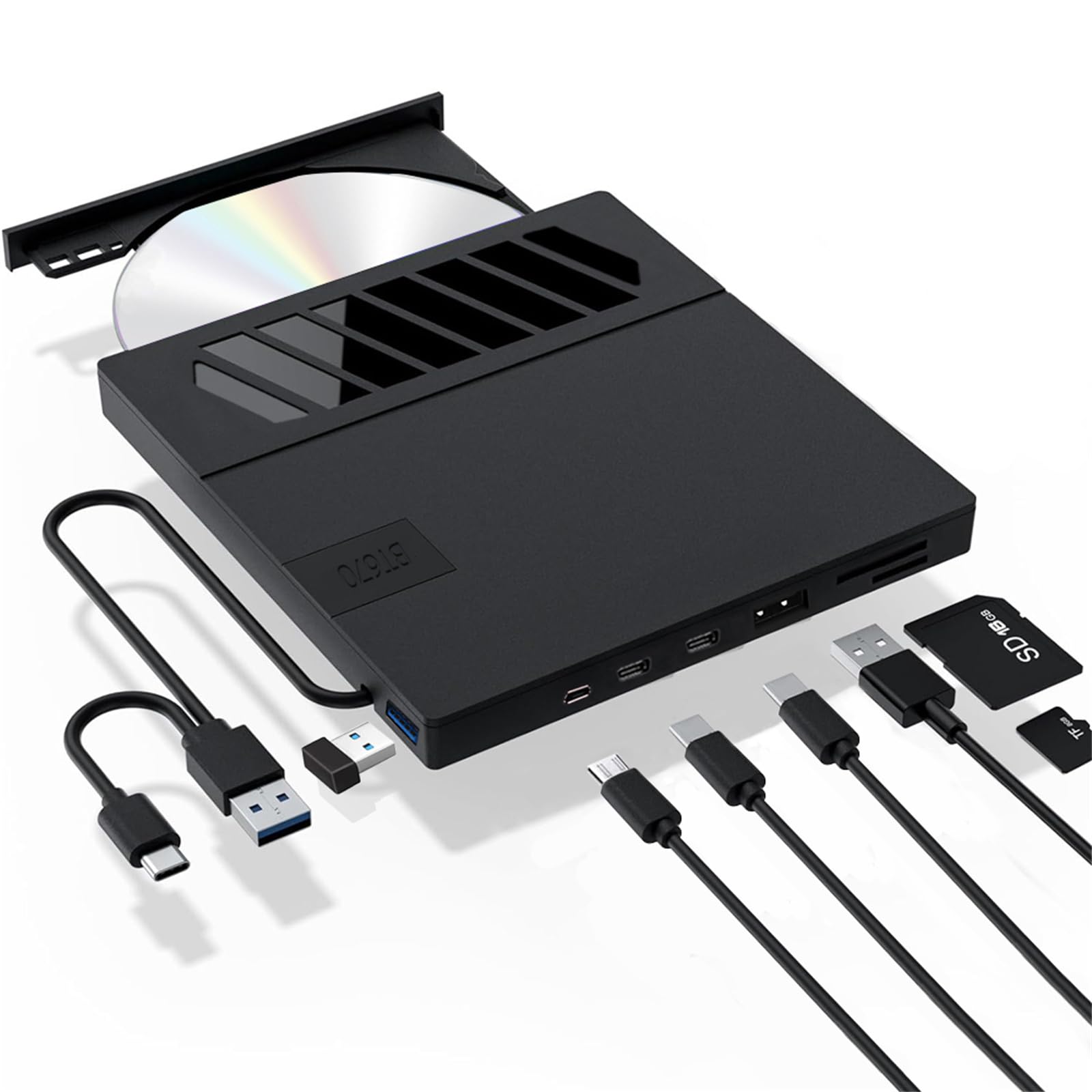 ILZAPT External CD DVD Drive USB 3.0 & USB-C - Portable Burner Writer for Laptop, Desktop, Mac, PC - Watch Movies, Install Software, Backup Data