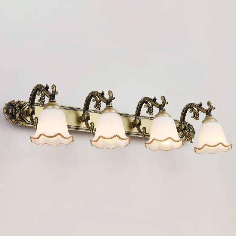 French Carving Glass Bathroom Wall Lights - Elegant Vanity Sconce for Modern Bathroom Decor | Perfect for Powder Room, Spa, and Master Bath Lighting