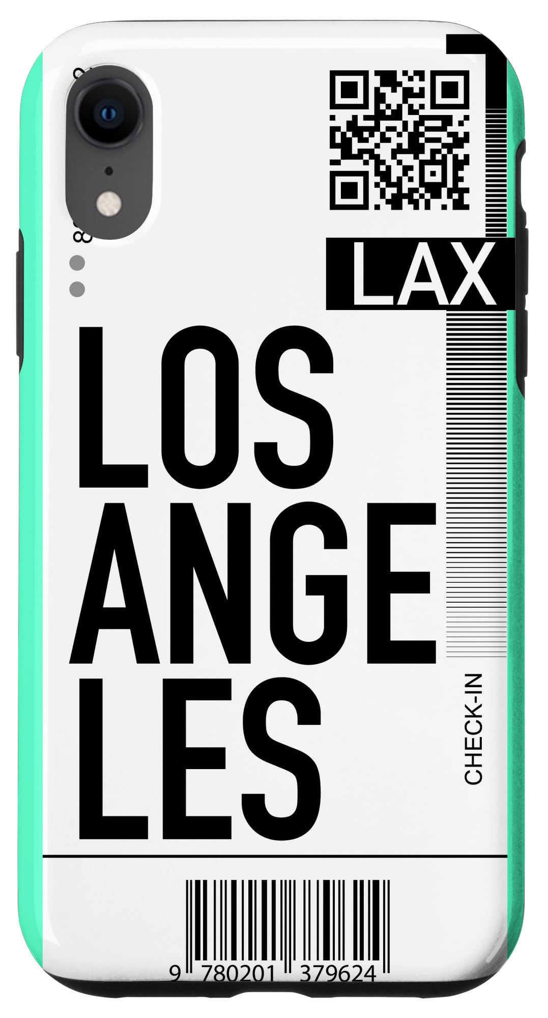 iPhone XR Phone Case with Los Angeles Air Ticket & Boarding Pass Design - Stylish Travel Accessory for Flights, Vacations & City Adventures