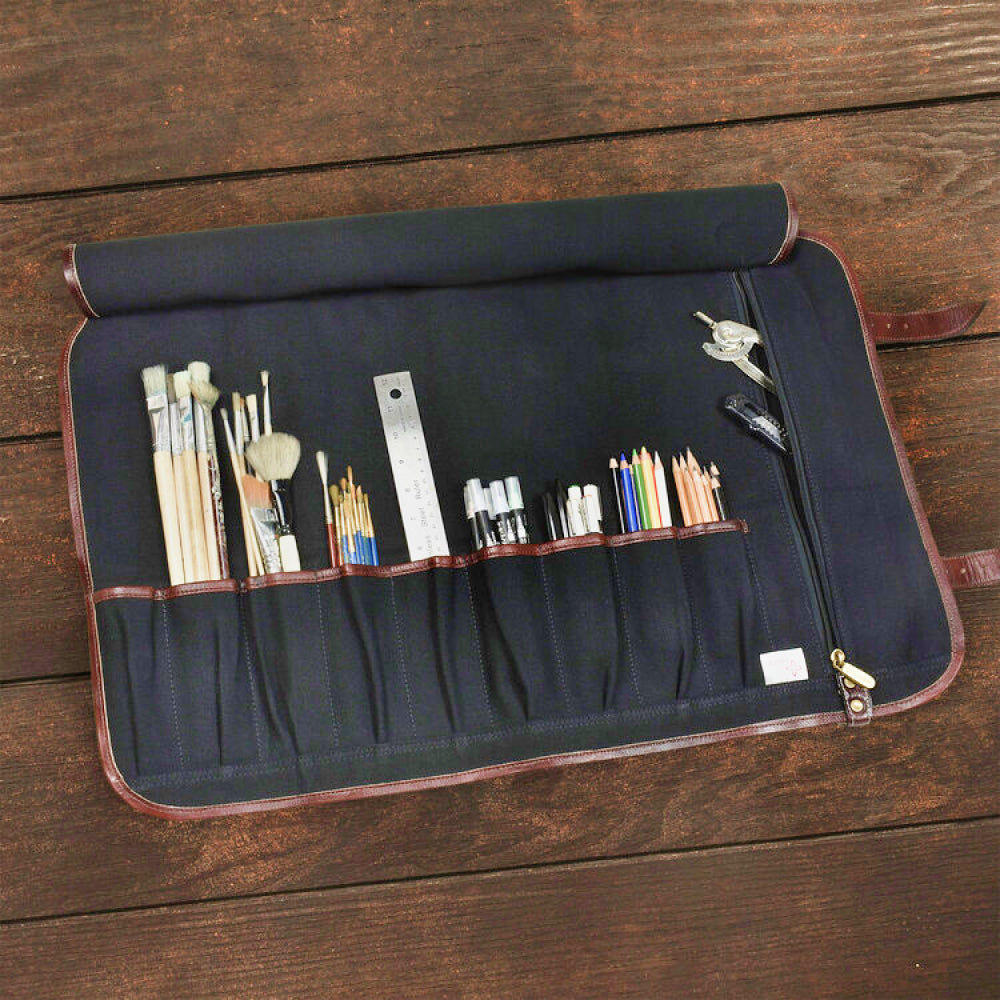 Boldric BOCKR111 9-Pocket Black Canvas Knife Roll Bag - Perfect for Chefs, Butchers & Outdoor Enthusiasts