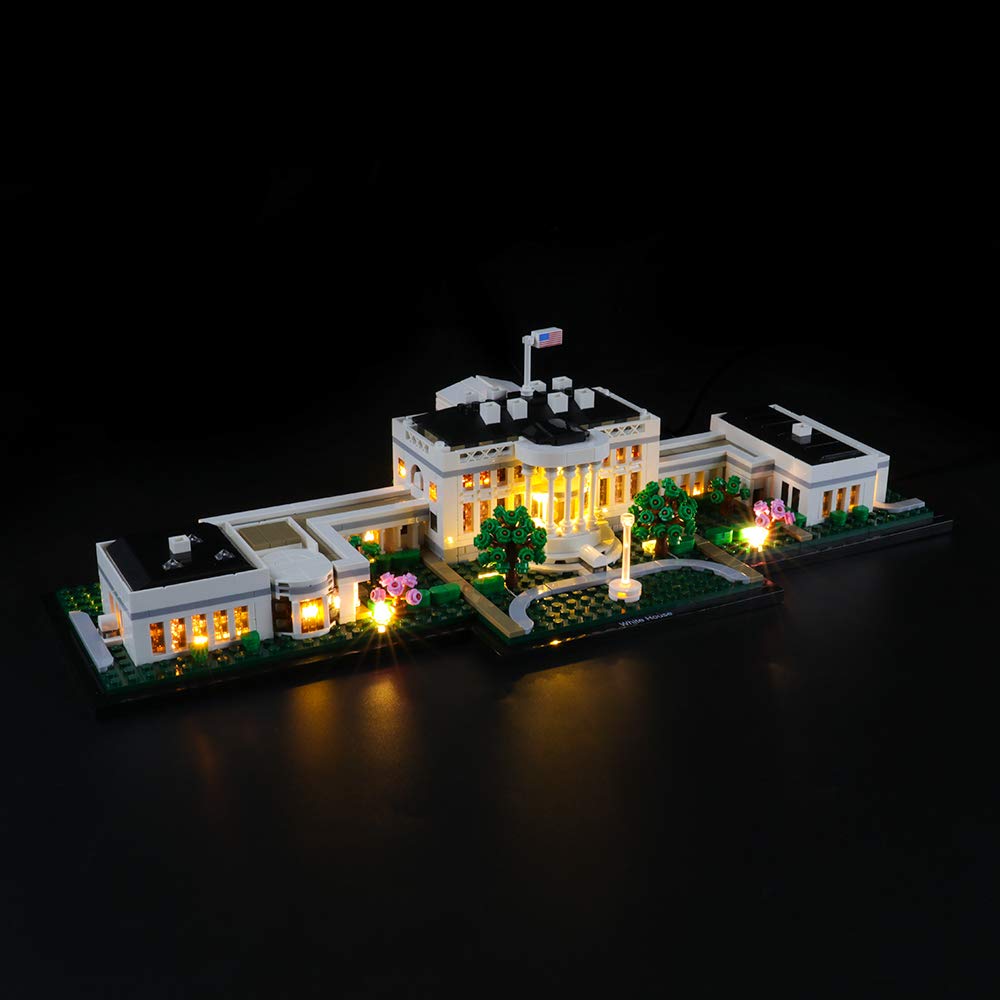 White House Architecture LED Light Building Block Set - Compatible with Lego 21054 Model (Light Kit Not Included) | Perfect for Home Decoration, Gift Ideas & STEM Education