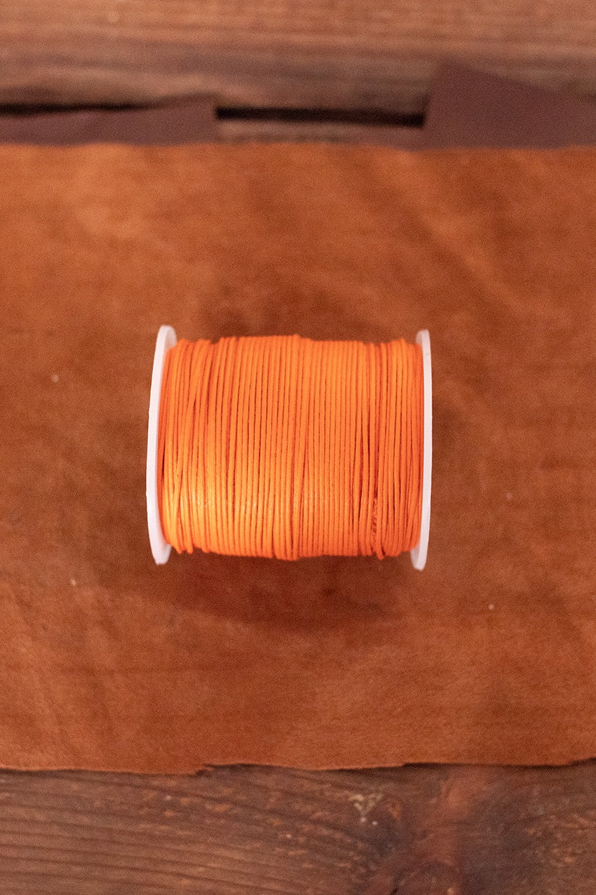 Premium Saddler Yarn (1.1mm-1.3mm Thickness) - 100m Orange Waxed Thread for Leather Craft, Shoe Repair & Upholstery - Ideal for Saddlery, Bookbinding & DIY Projects