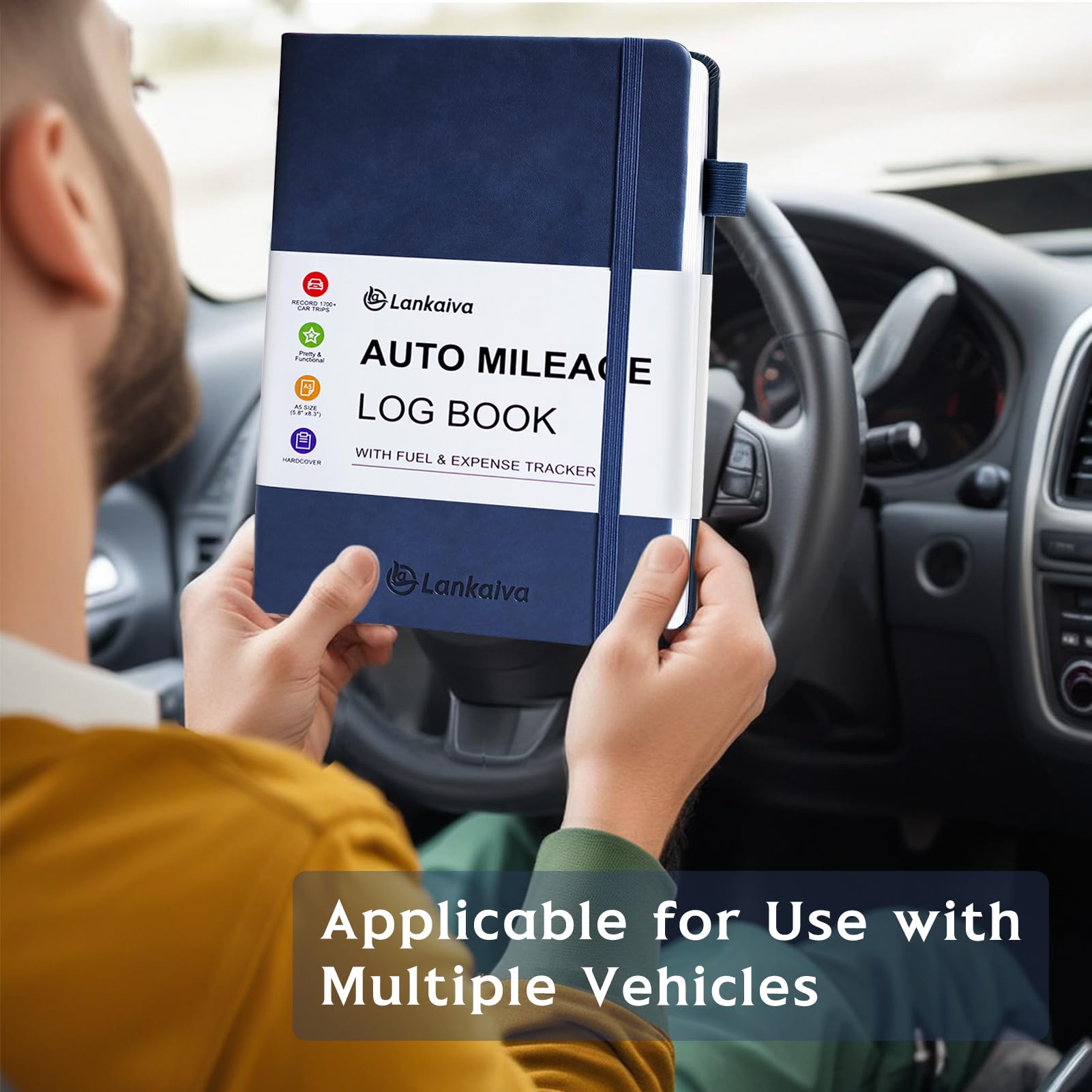 Car Mileage Log Book - Track Vehicle Maintenance, Gas Consumption & Expenses | 1768 Rides for Tax Deductions & Fleet Management | Perfect for Uber, Lyft & Business Use