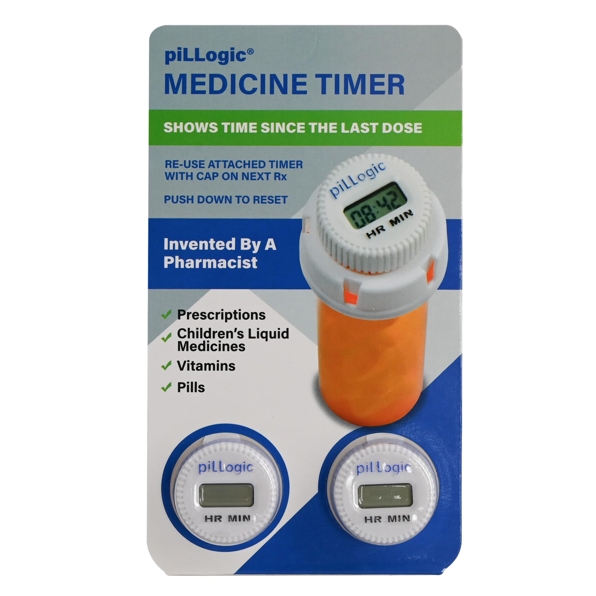 Medicine Timer & Pill Reminder - Digital Medication Tracker for Pills & Liquid Medicine - Prescription Alarm Clock for Kids & Adults - Reusable for Daily Health Routine